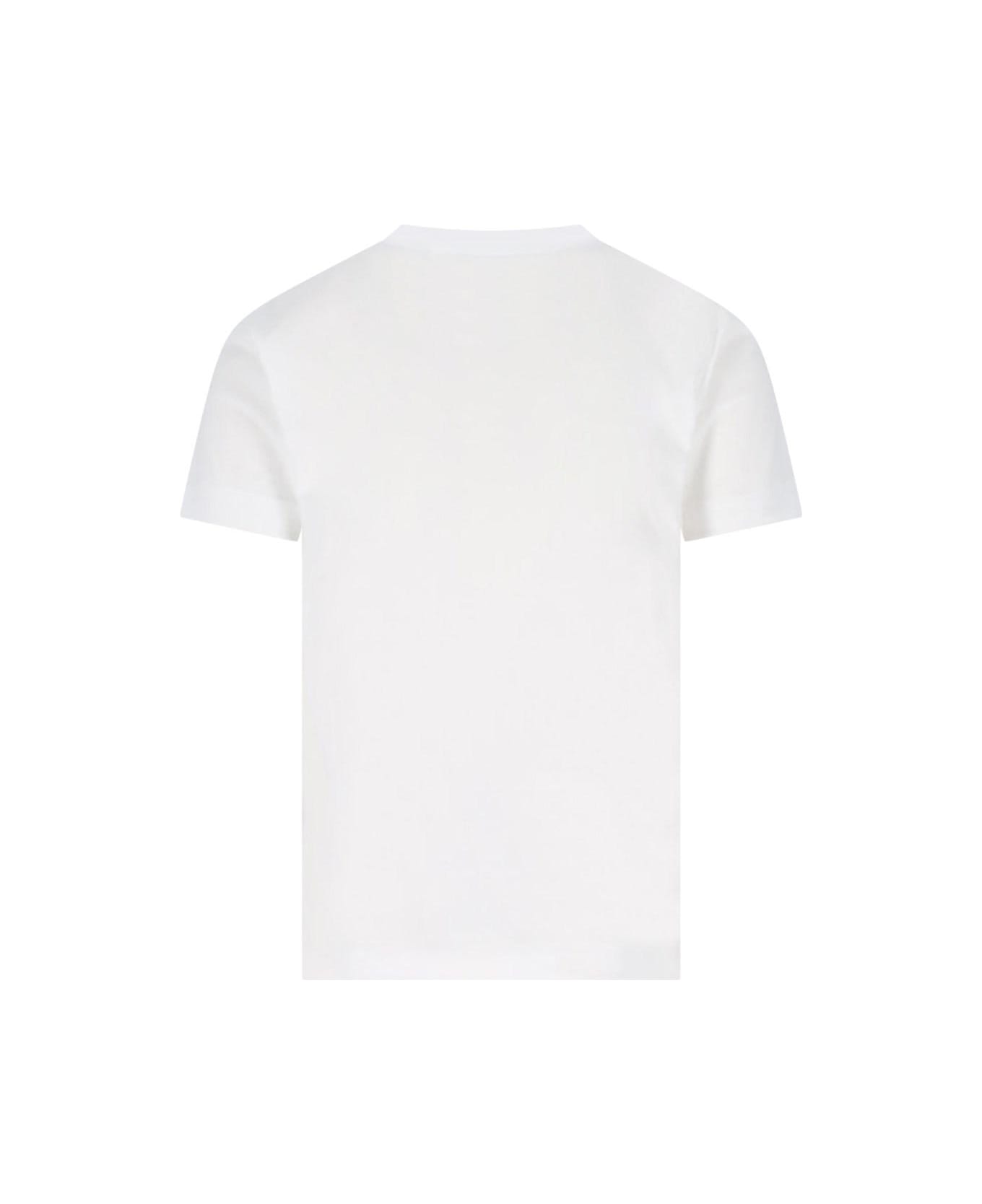 Comme des Garçons Play Logo T-shirt With Studs - White