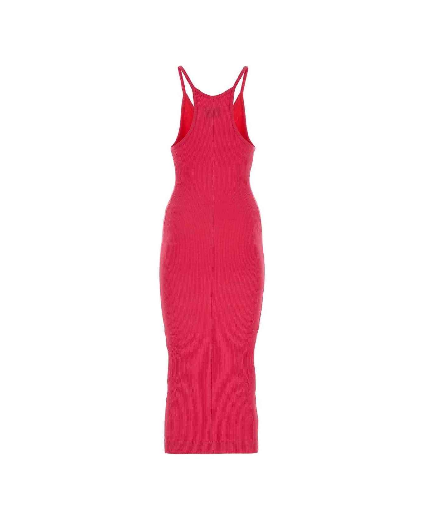 M05CH1N0 Jeans Jeans Logo Patch Sleeveless Ribbed Midi Dress - Pink