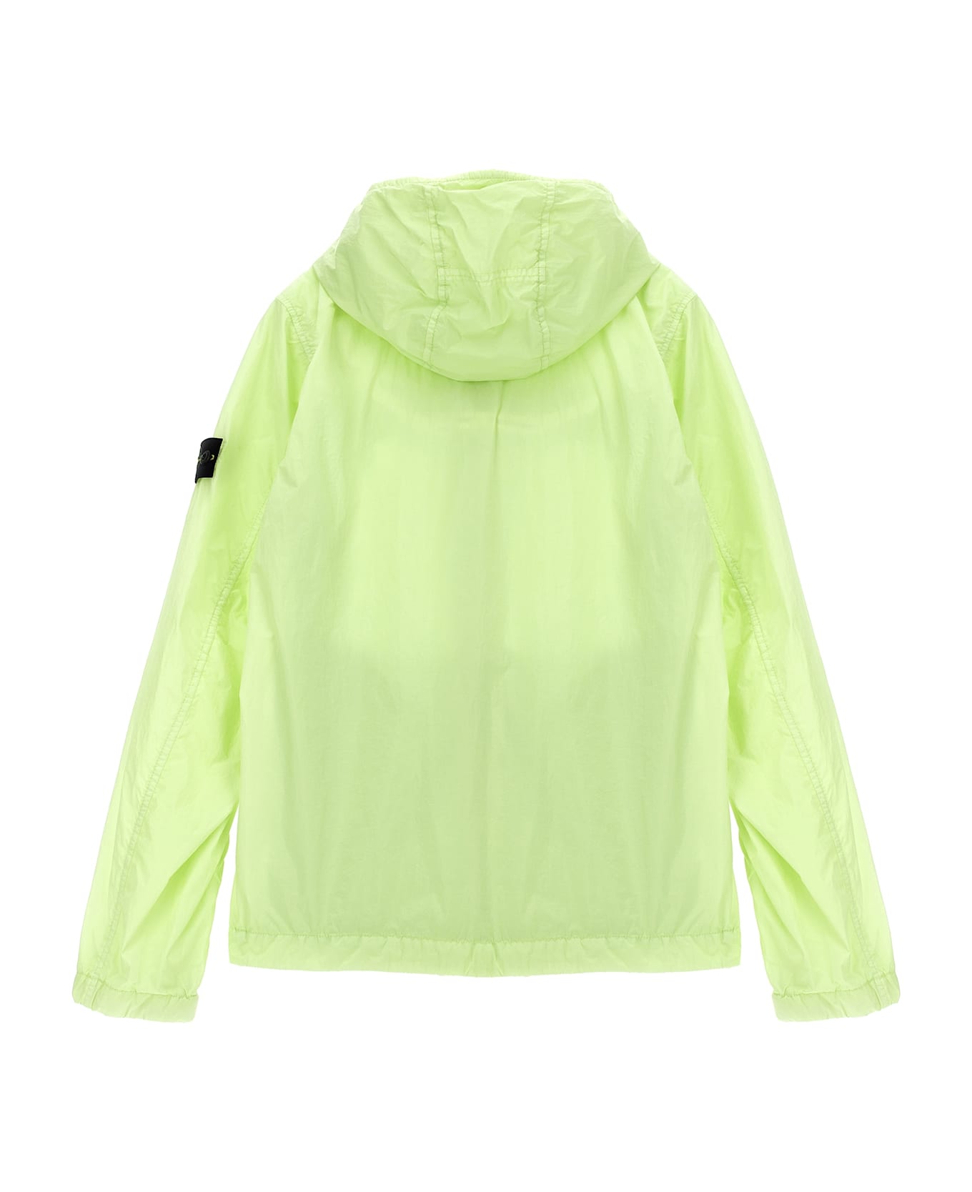 Stone Island Junior Logo Badge Hooded Jacket - Green