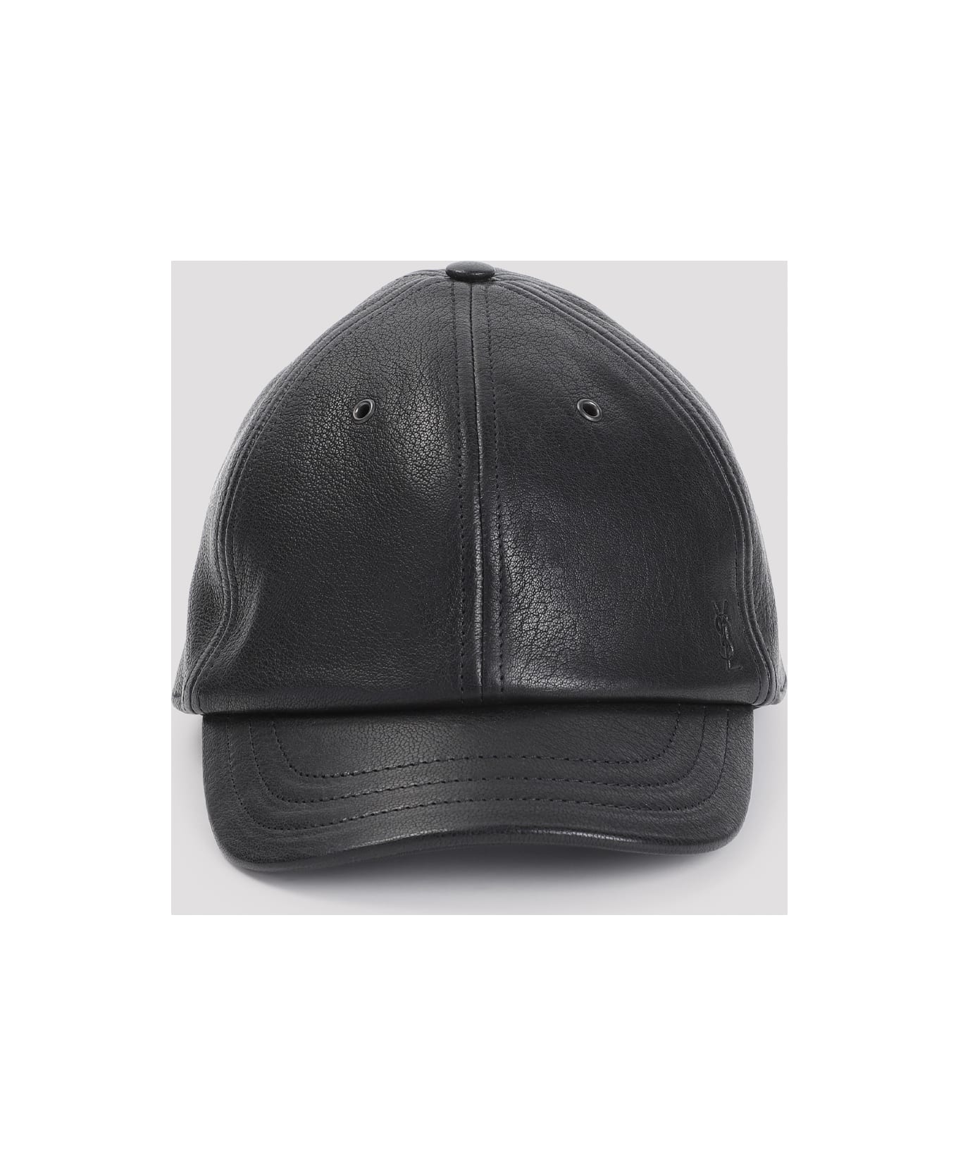 Saint Laurent Leather Cap - Black