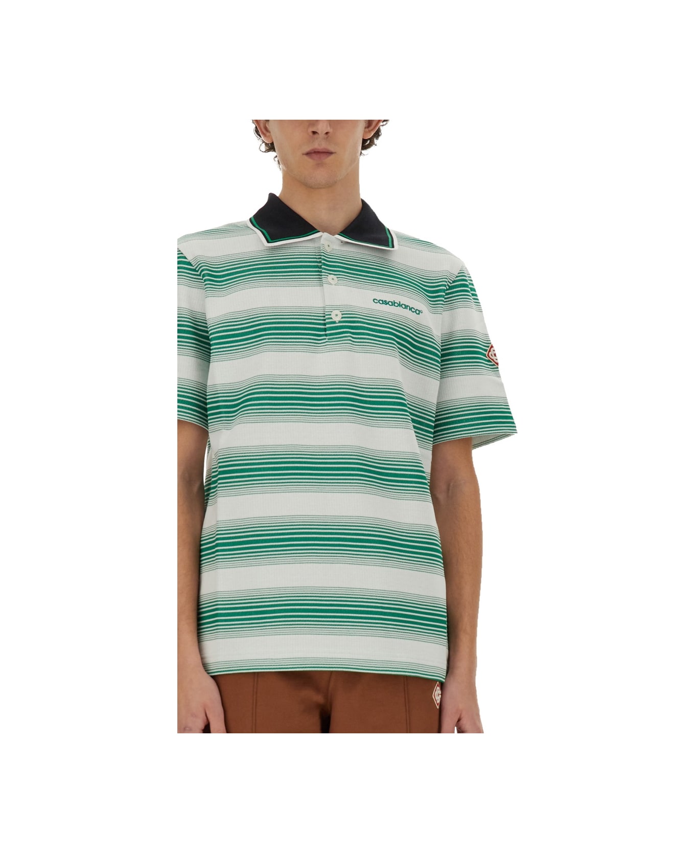 Casablanca Cotton Interlock Polo Shirt - MULTICOLOUR