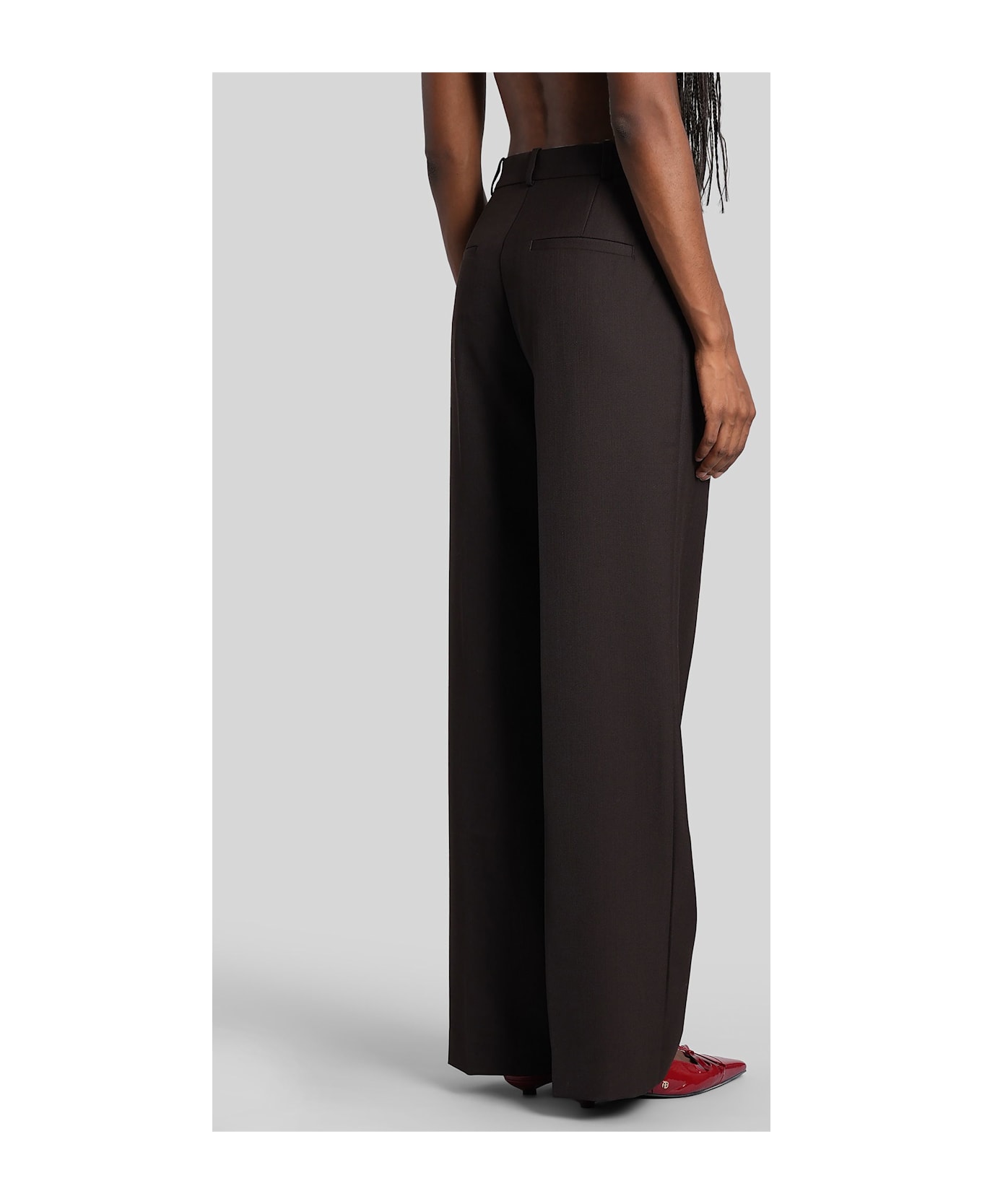 Anine Bing Trent Pants In Brown Leather - brown