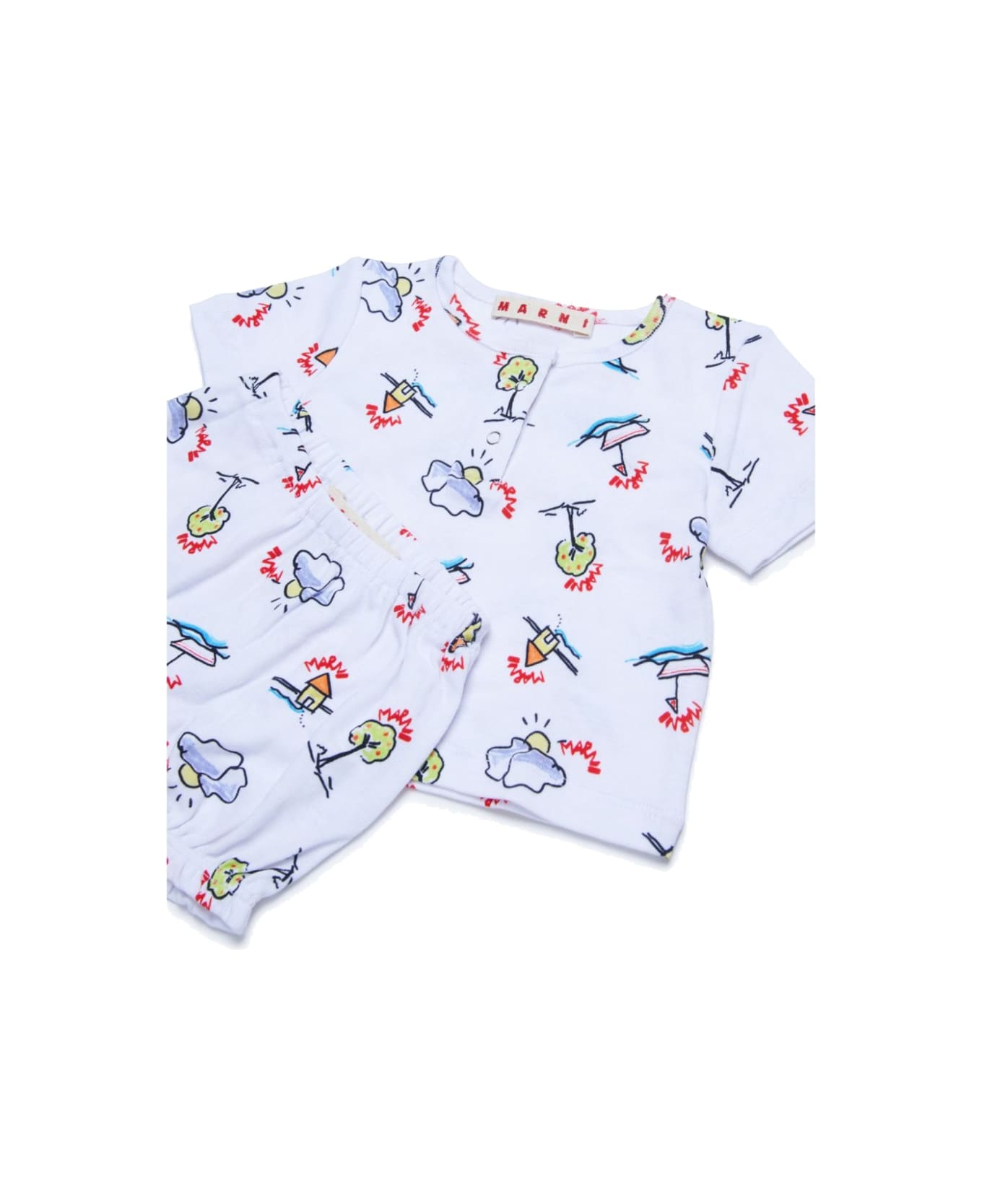 Marni T-shirt And Shorts Kit - WHITE