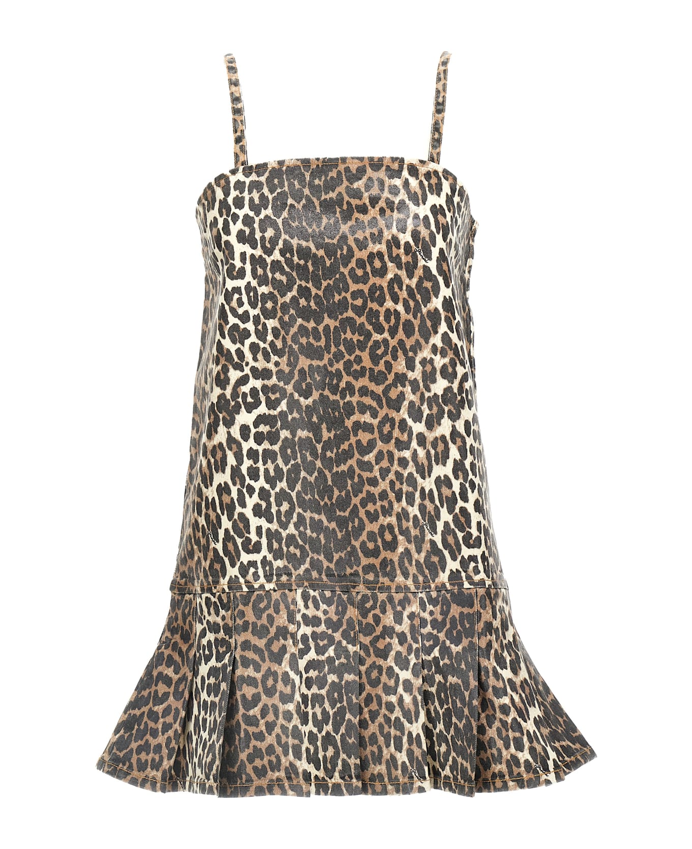 Ganni Leopard Mini Dress - Multicolor