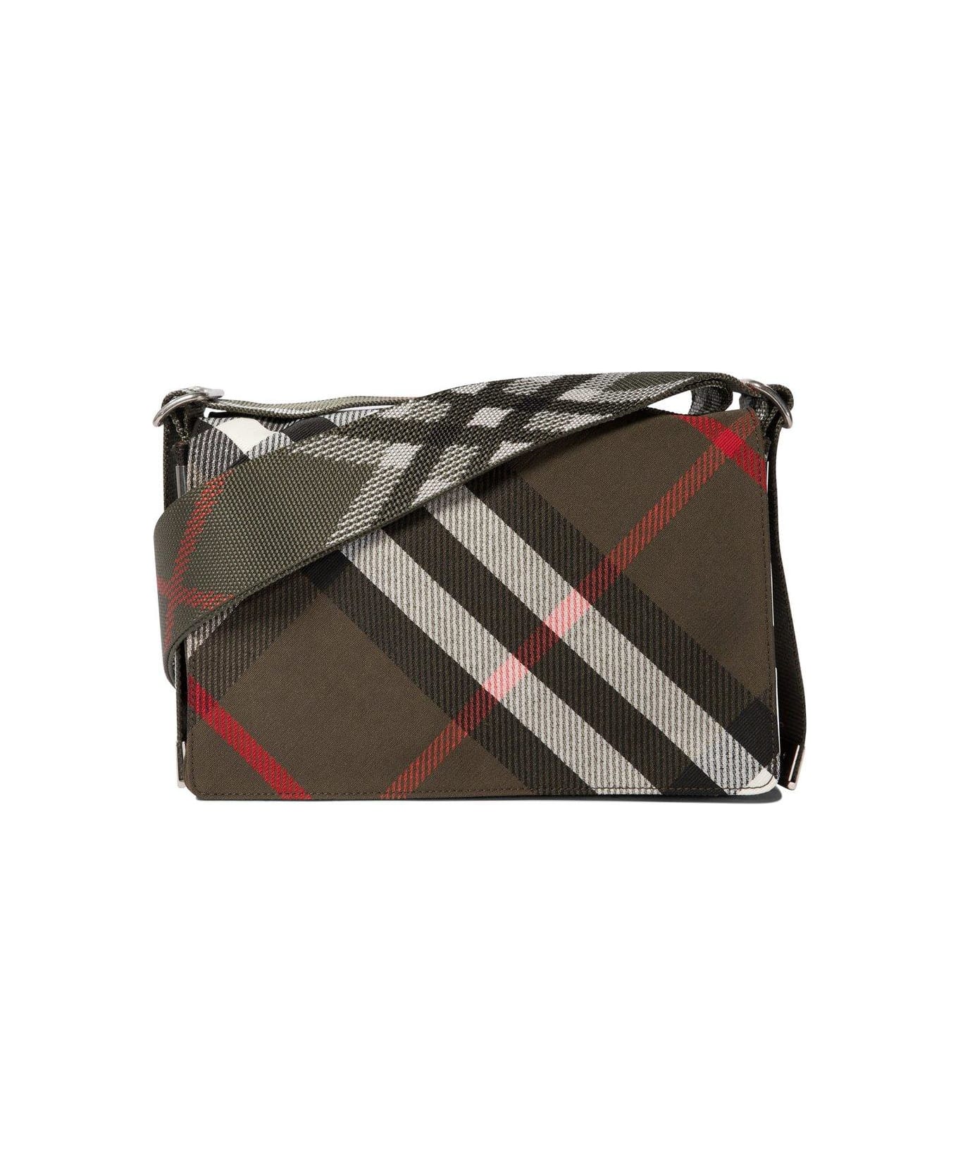 Burberry Trench Checked Foldover-top Messenger Bag - Loch