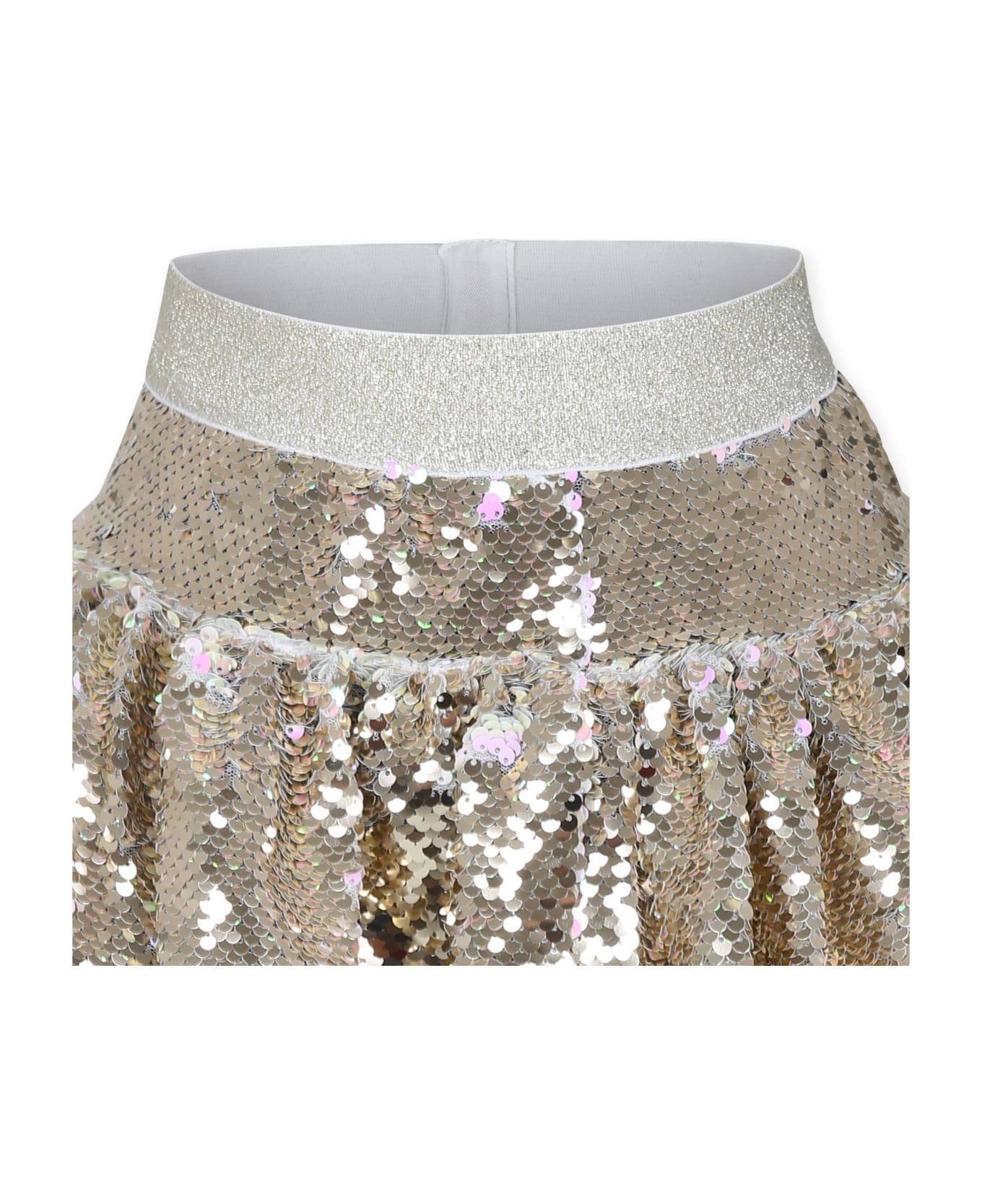 Billieblush Gold Skirt For Girl With Sequins - Gold
