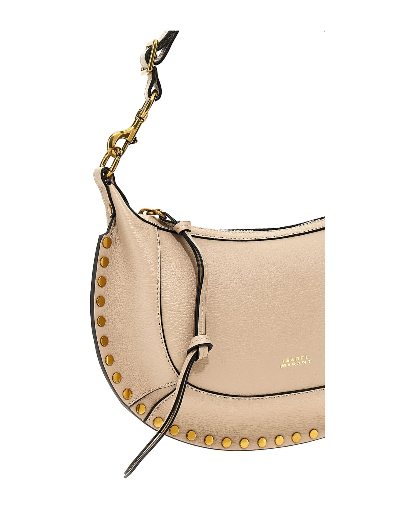 Isabel Marant Shoulder Bag With Studs Detailing In Leather - Beige