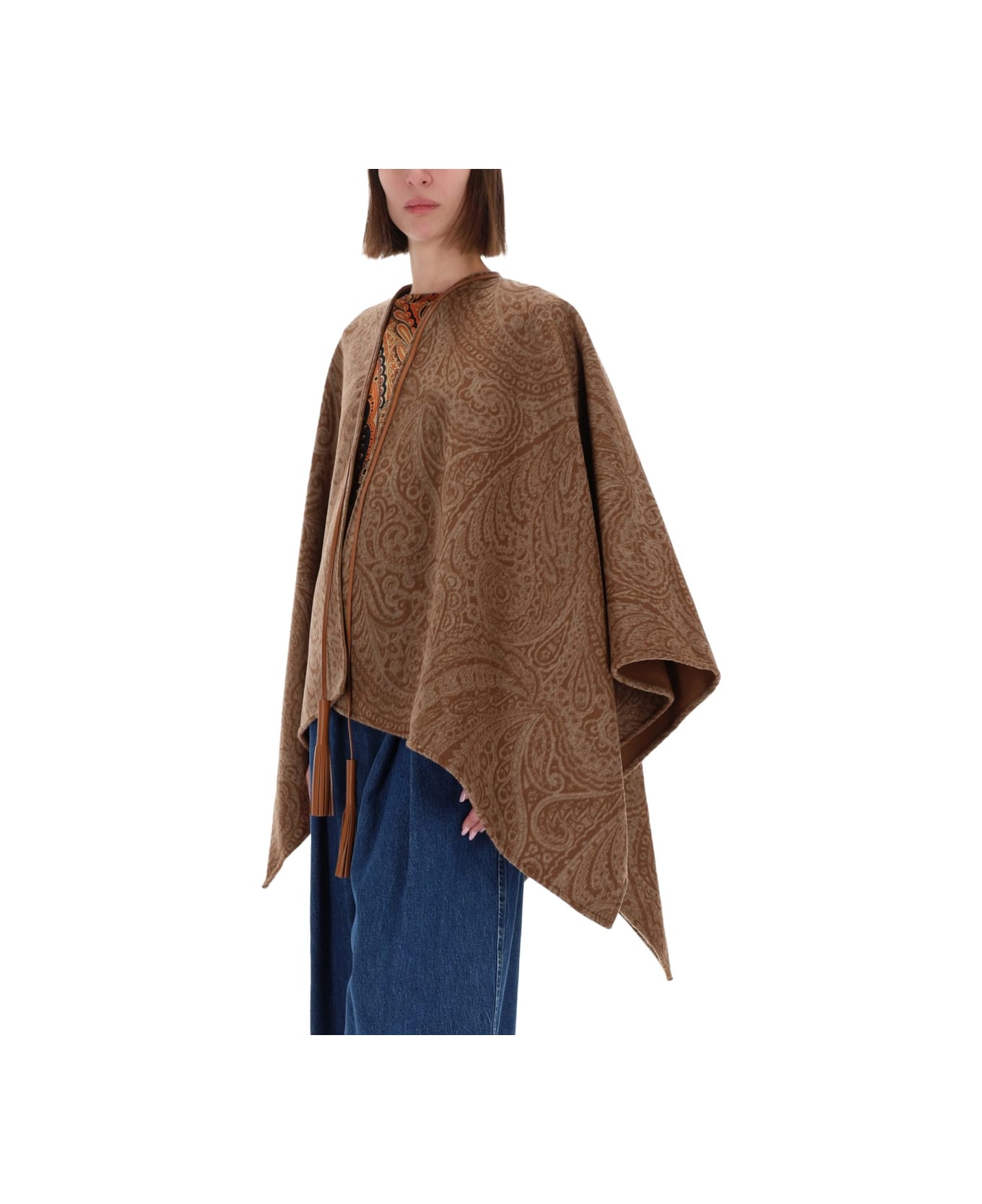 Etro Wool And Cashmere Cape - BROWN