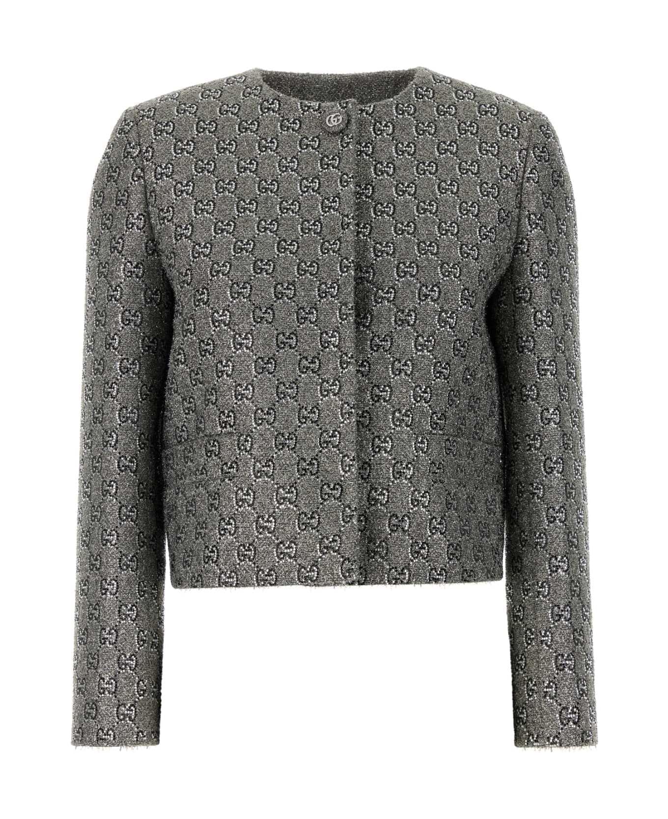 Gucci Embellished Tweed Blazer - ANTRACITEGREYMEL