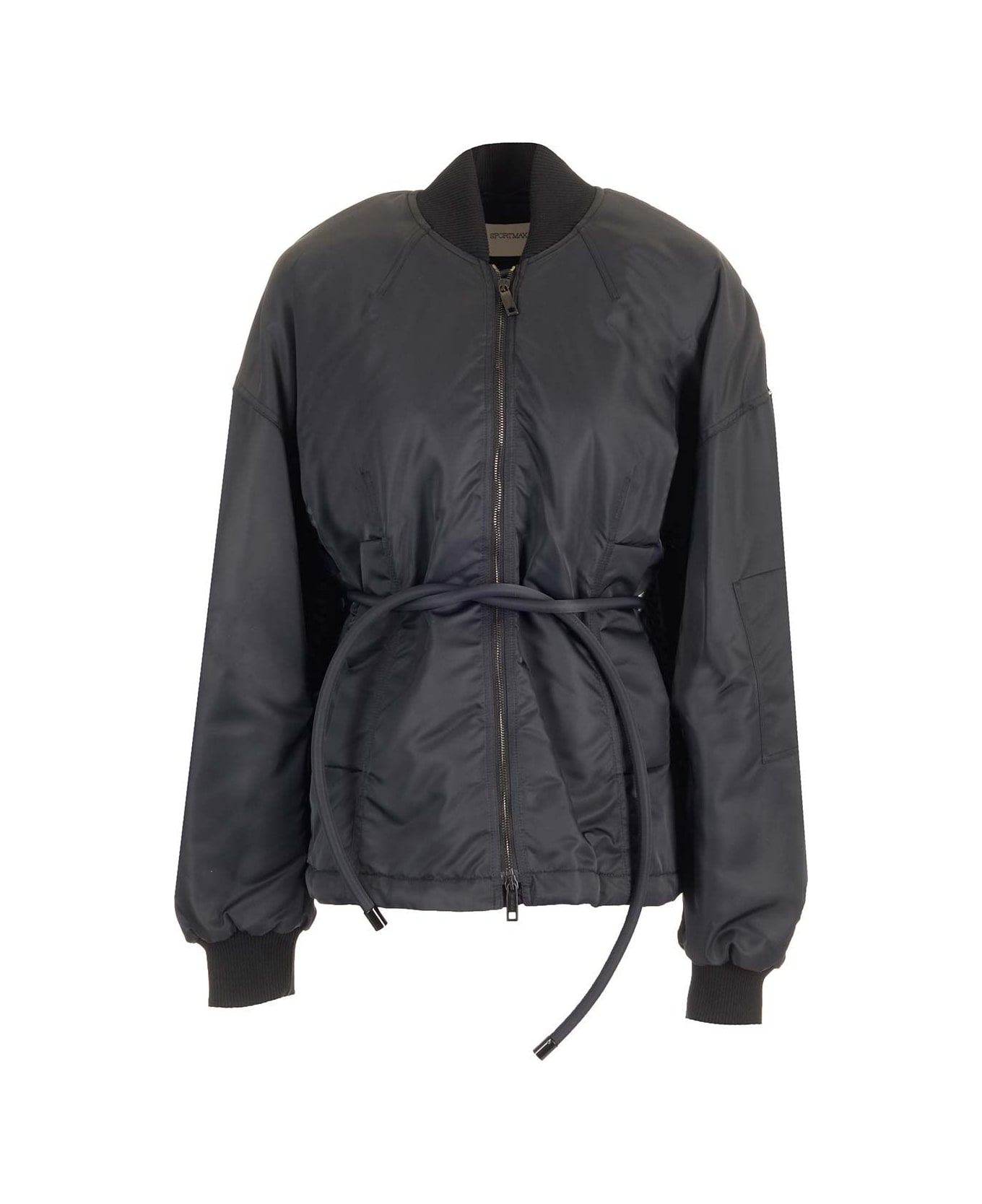 SportMax Zebu Hourglass Pufer Jacker Eco Leather Belt - BLUE