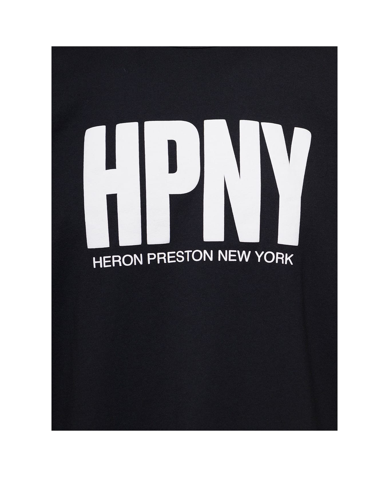 HERON PRESTON Black T-shirt With Contrasting Logo Print In Cotton Man - Black
