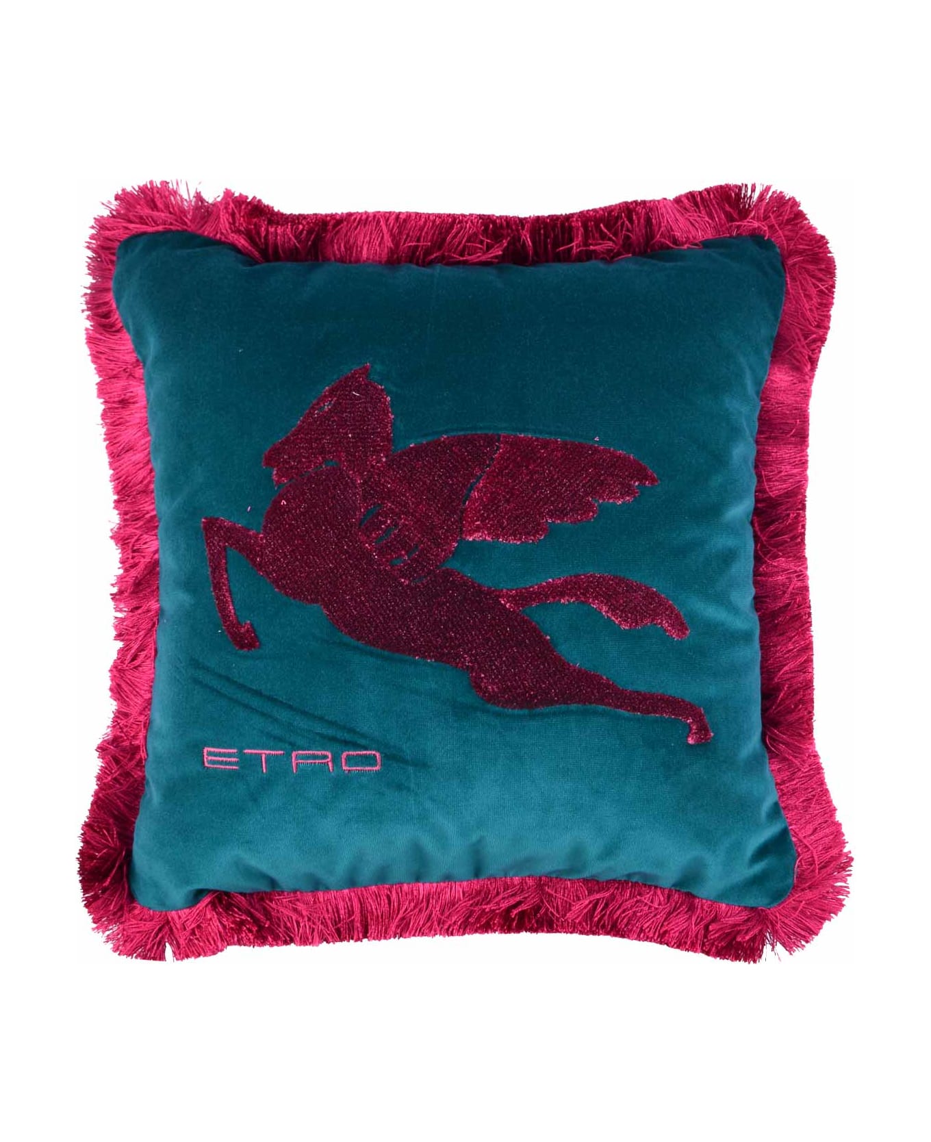 Etro Embroidered Cushion - Clear Blue クッション