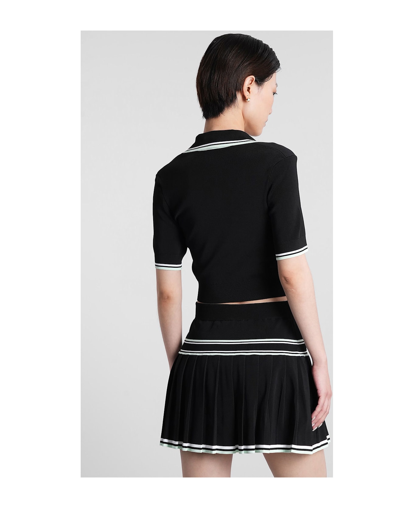 Casablanca Polo In Black Viscose - black
