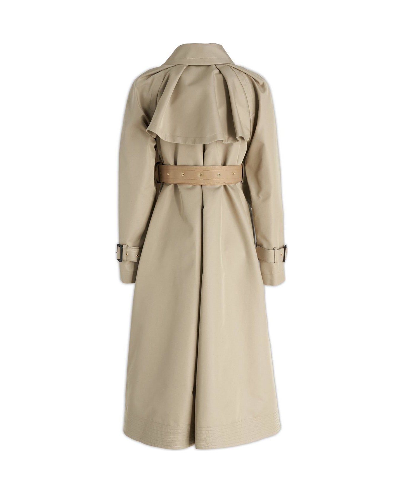 Sacai Two-toned Belted Waist Coat - Beige