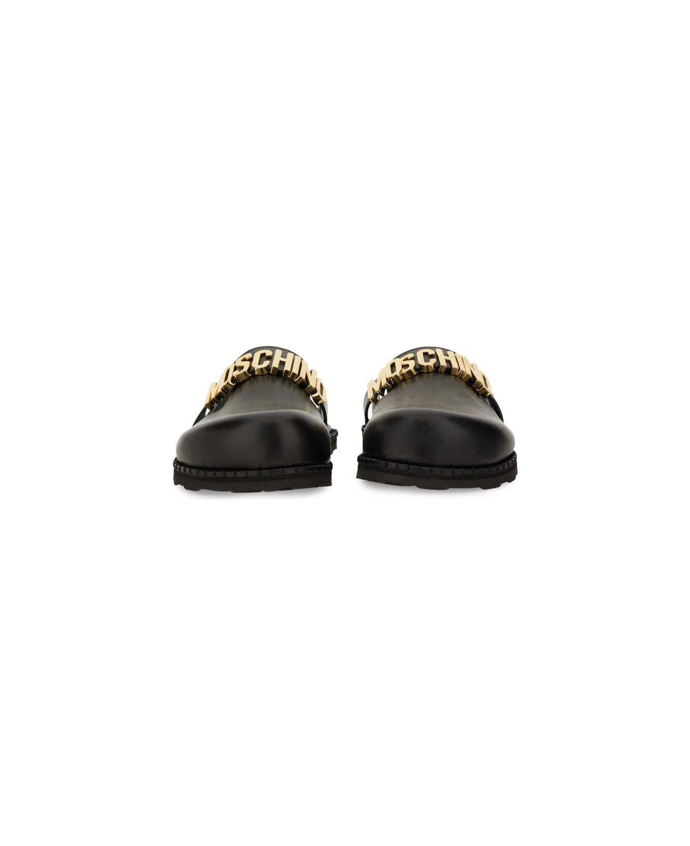 Moschino Sandal With Logo - BLACK