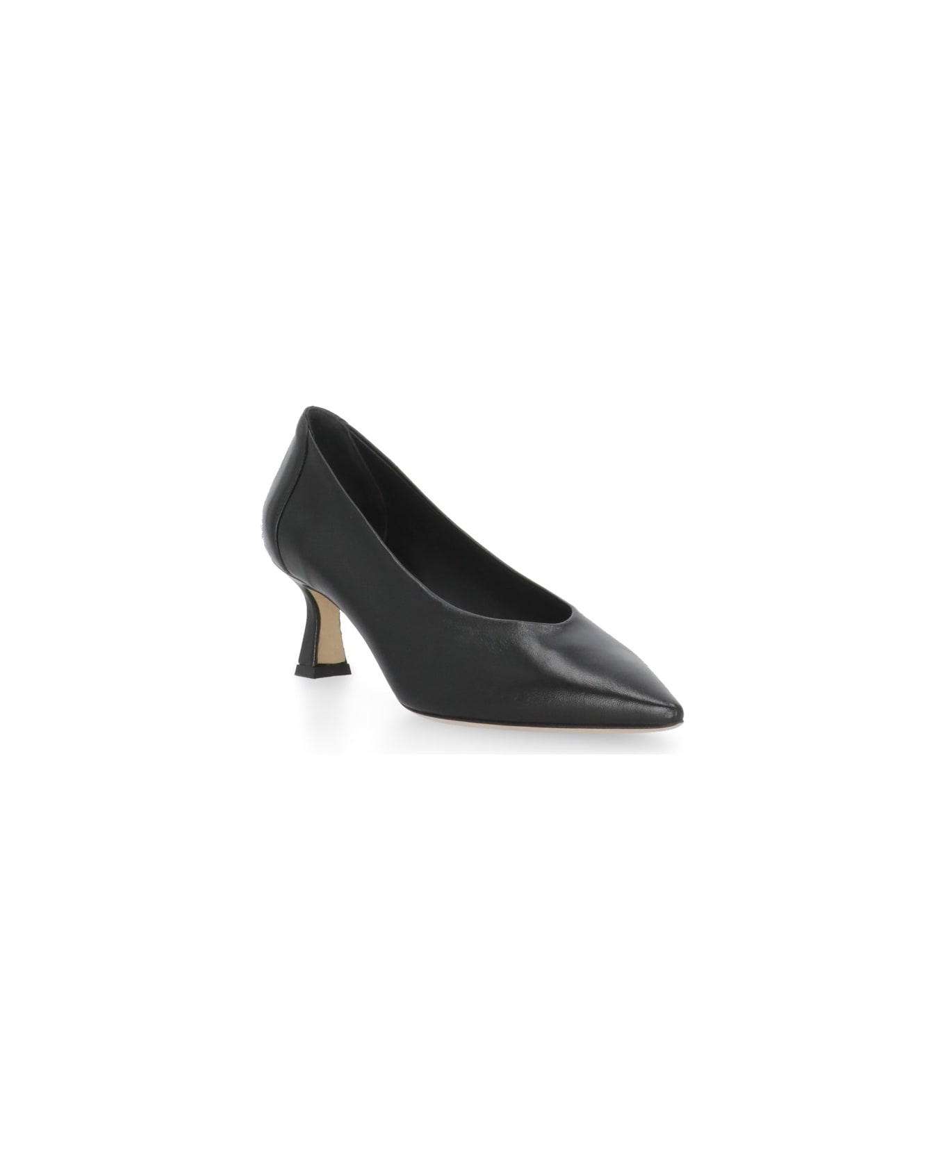 Julie Dee Leather Heel Shoes - Black