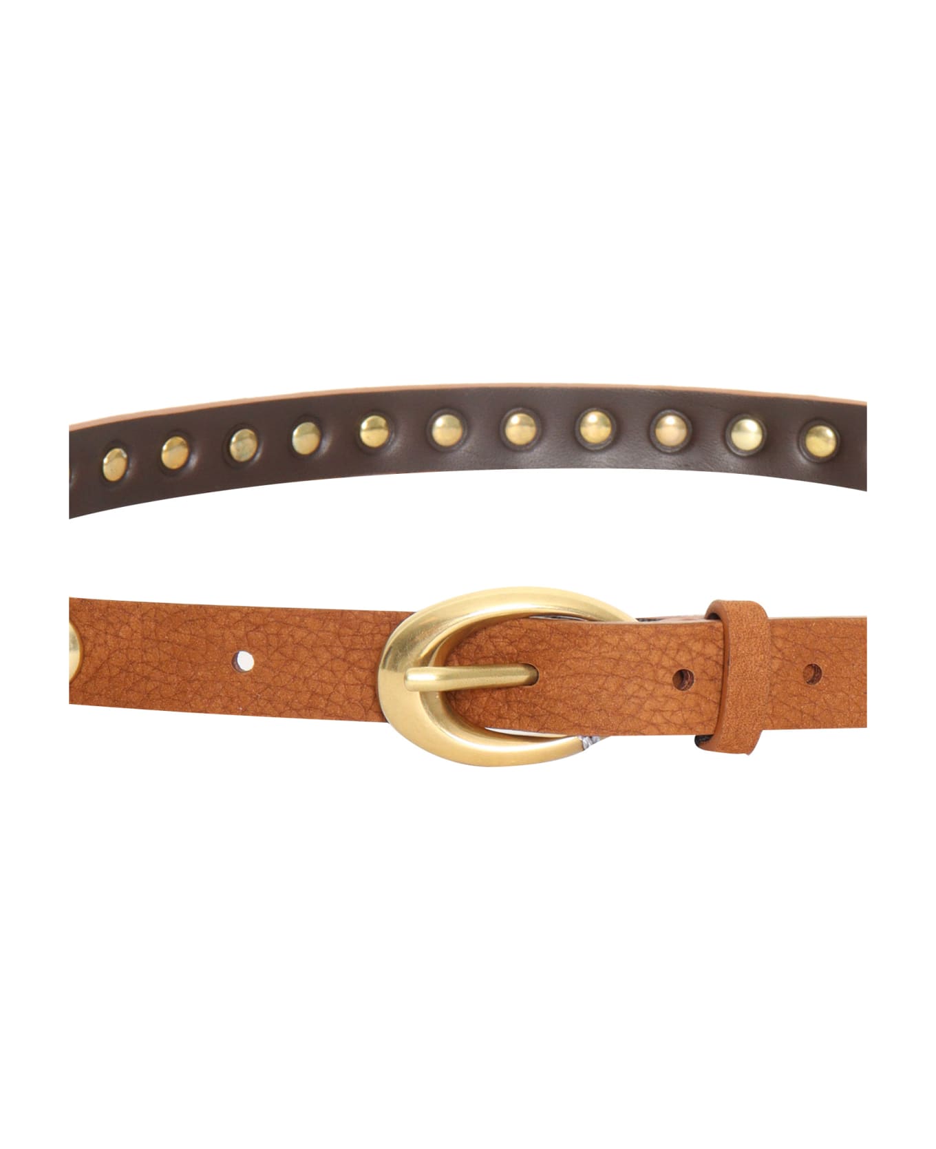 Orciani Studded Belt - BROWN
