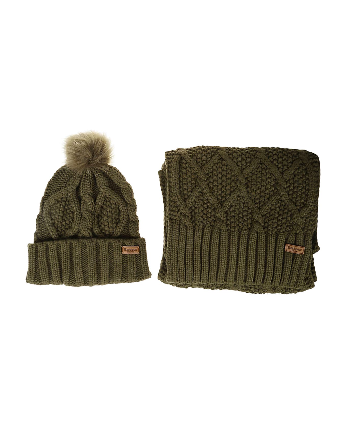 Barbour Ridley Beanie Scarf Gift Set - Olive