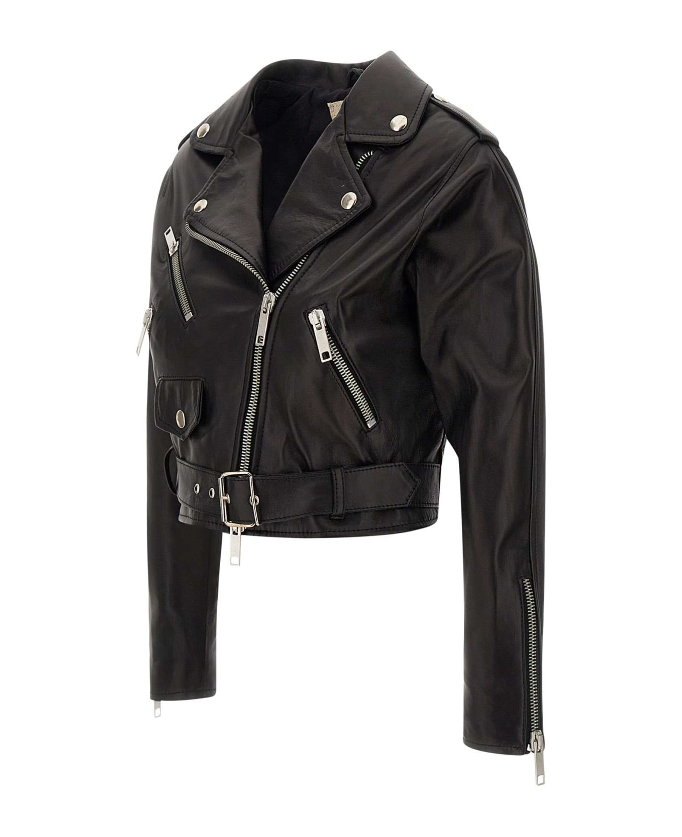 Mono "lory" Leather Jacket - BLACK