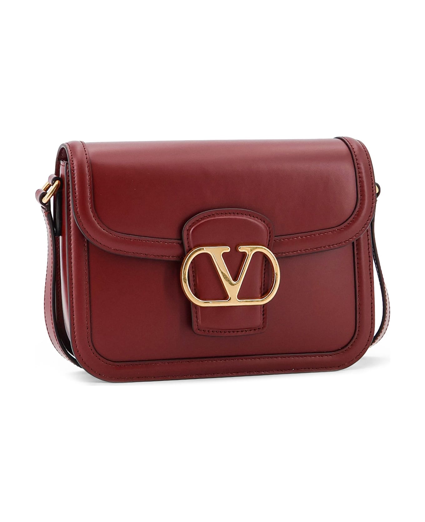 Valentino Garavani 9to5 Leather Shoulder Bag - BRICK RUBY