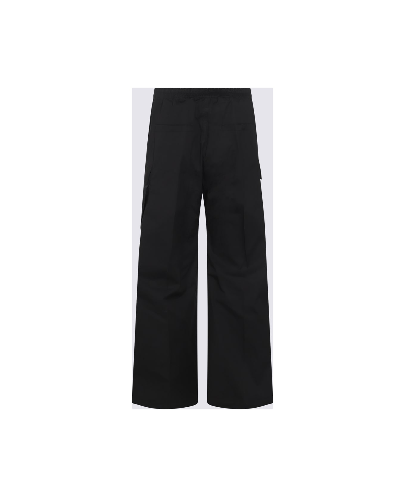 Rick Owens Black Cotton Pants - BLACK