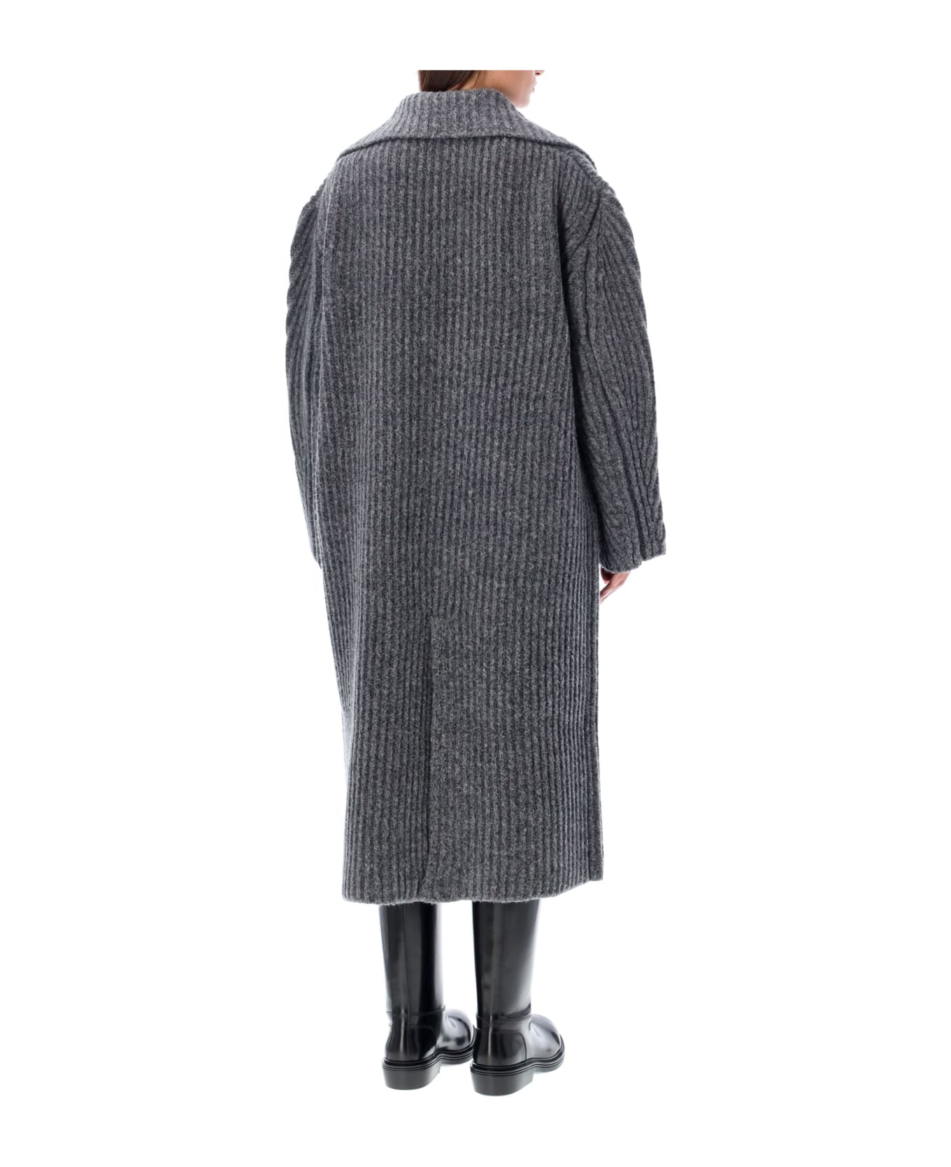 Bottega Veneta Wool Knit Coat - GREY MELANGE コート