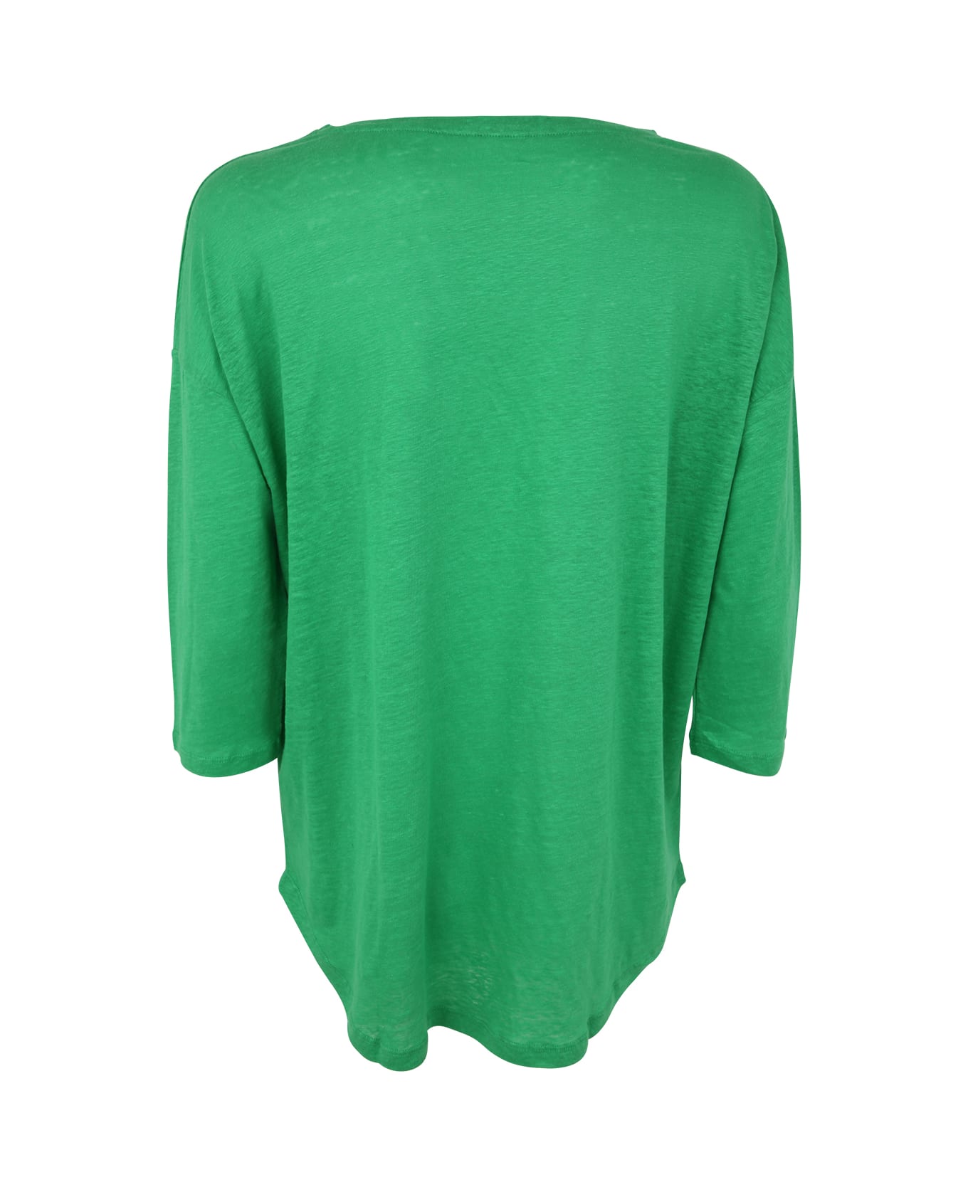 Majestic Filatures 3/4 Sleeves Boat Neck Sweater - Apple Green