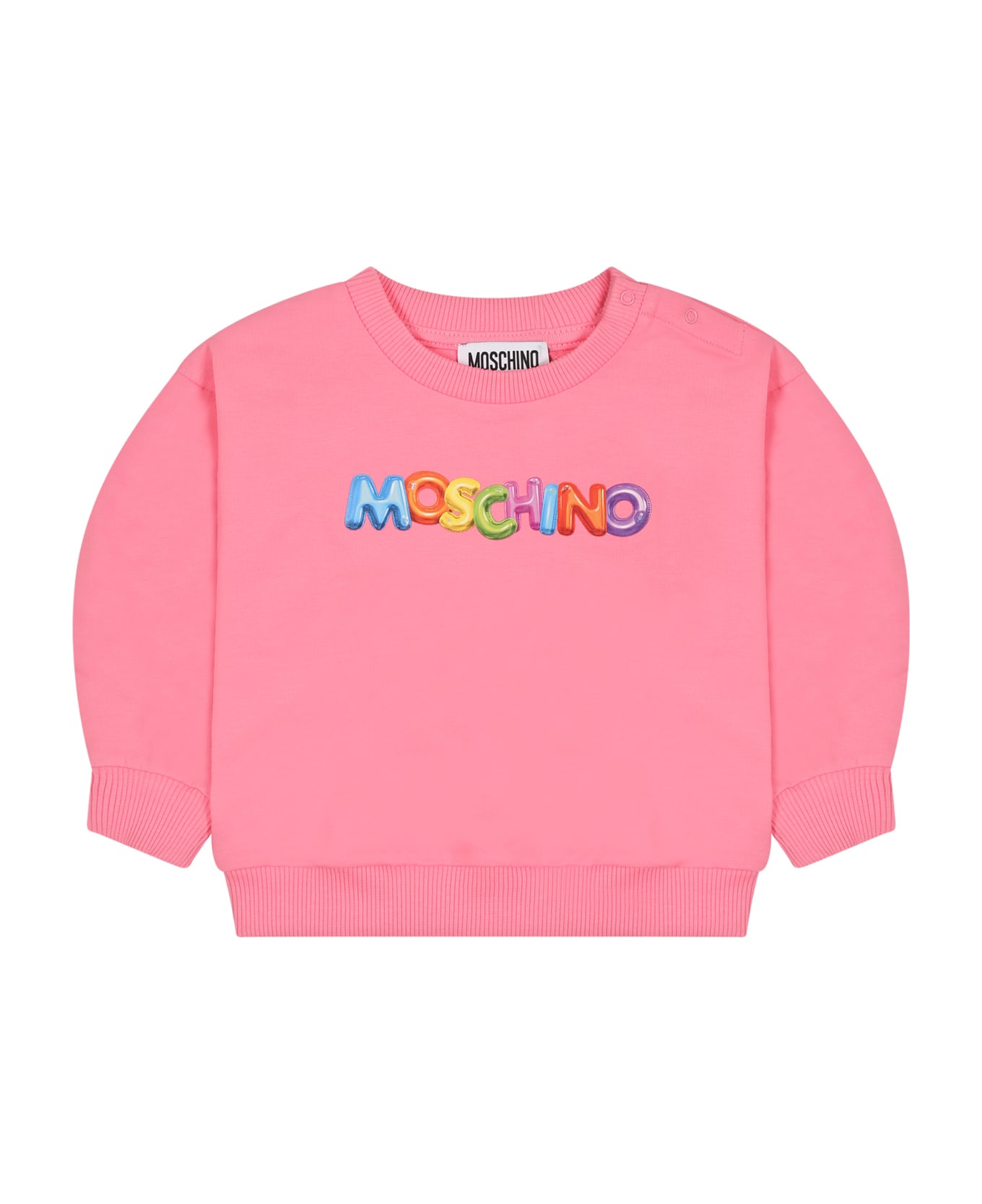 Moschino Pink Sweatshirt For Baby Girl With Logo - Pink