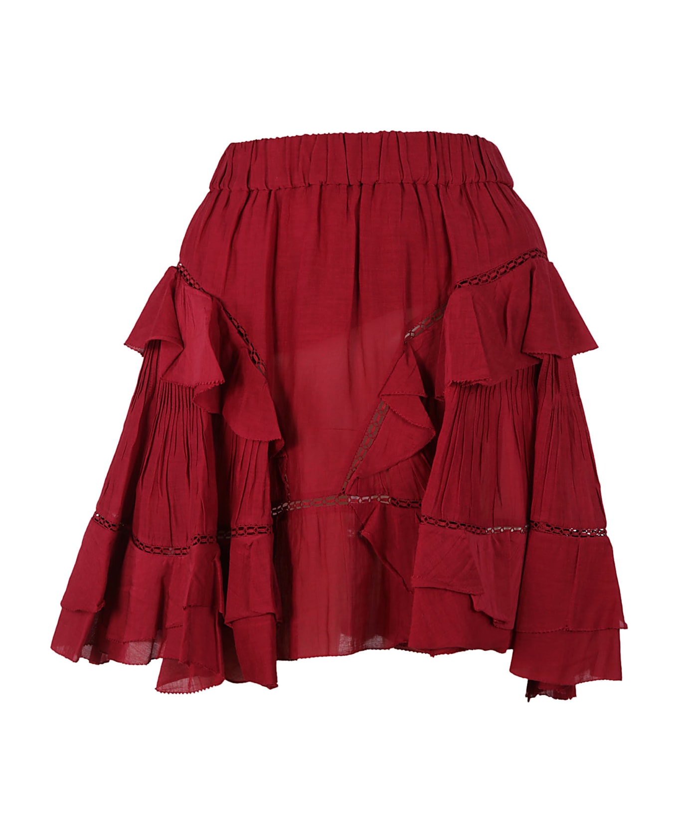 Isabel Marant Varese Embroidered Skirt - raspberry