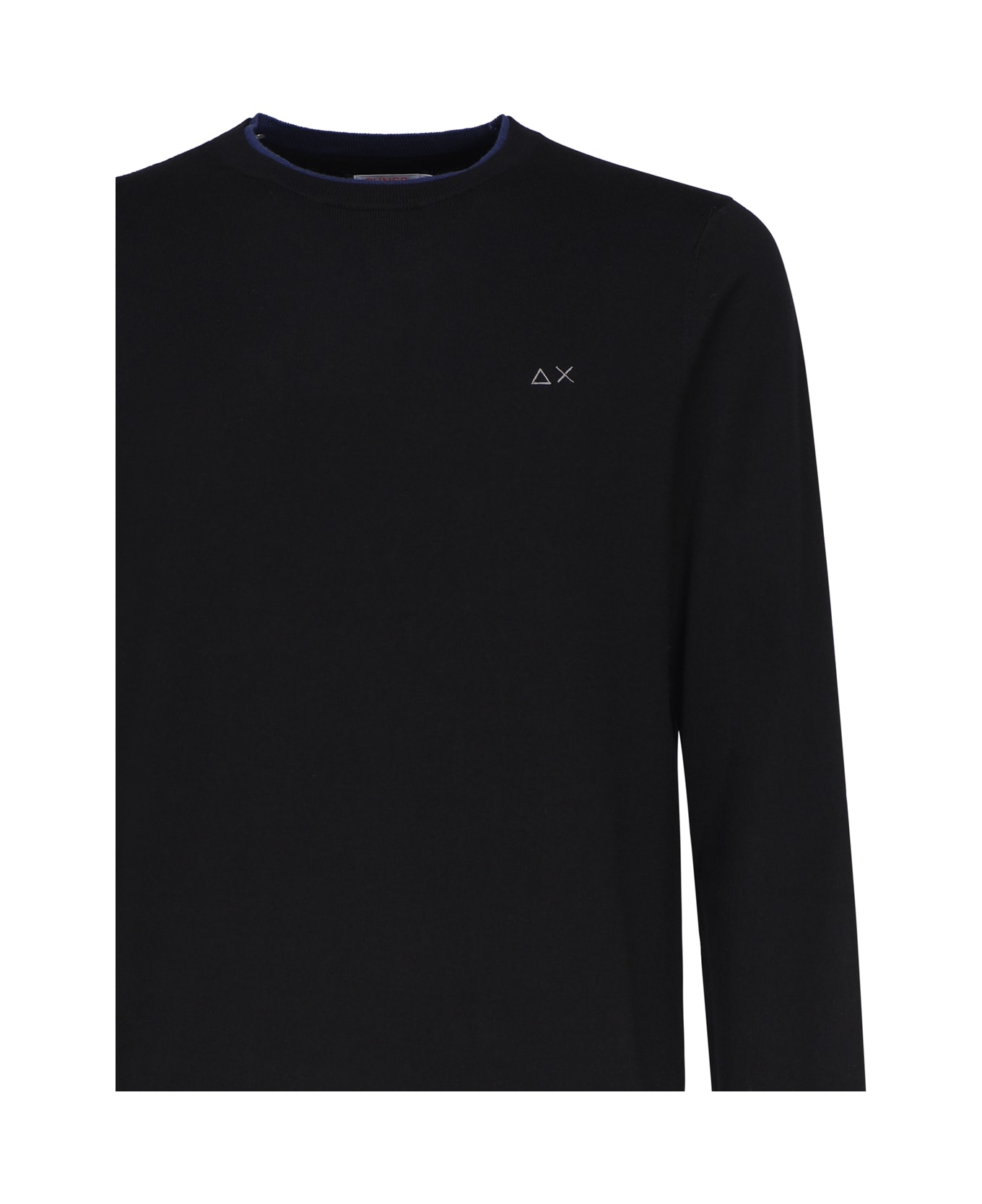 Sun 68 Sweater With Embroidered Logo - Black