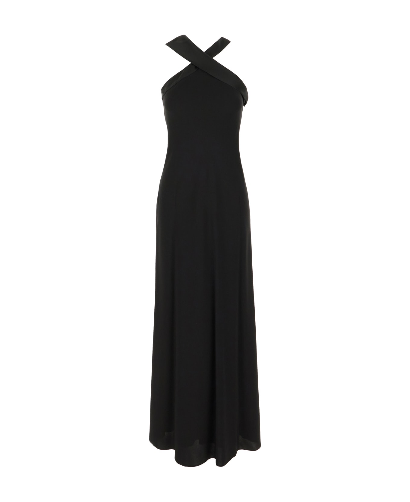 Max Mara Studio Black Triacetate Blend Long Dress - Nero