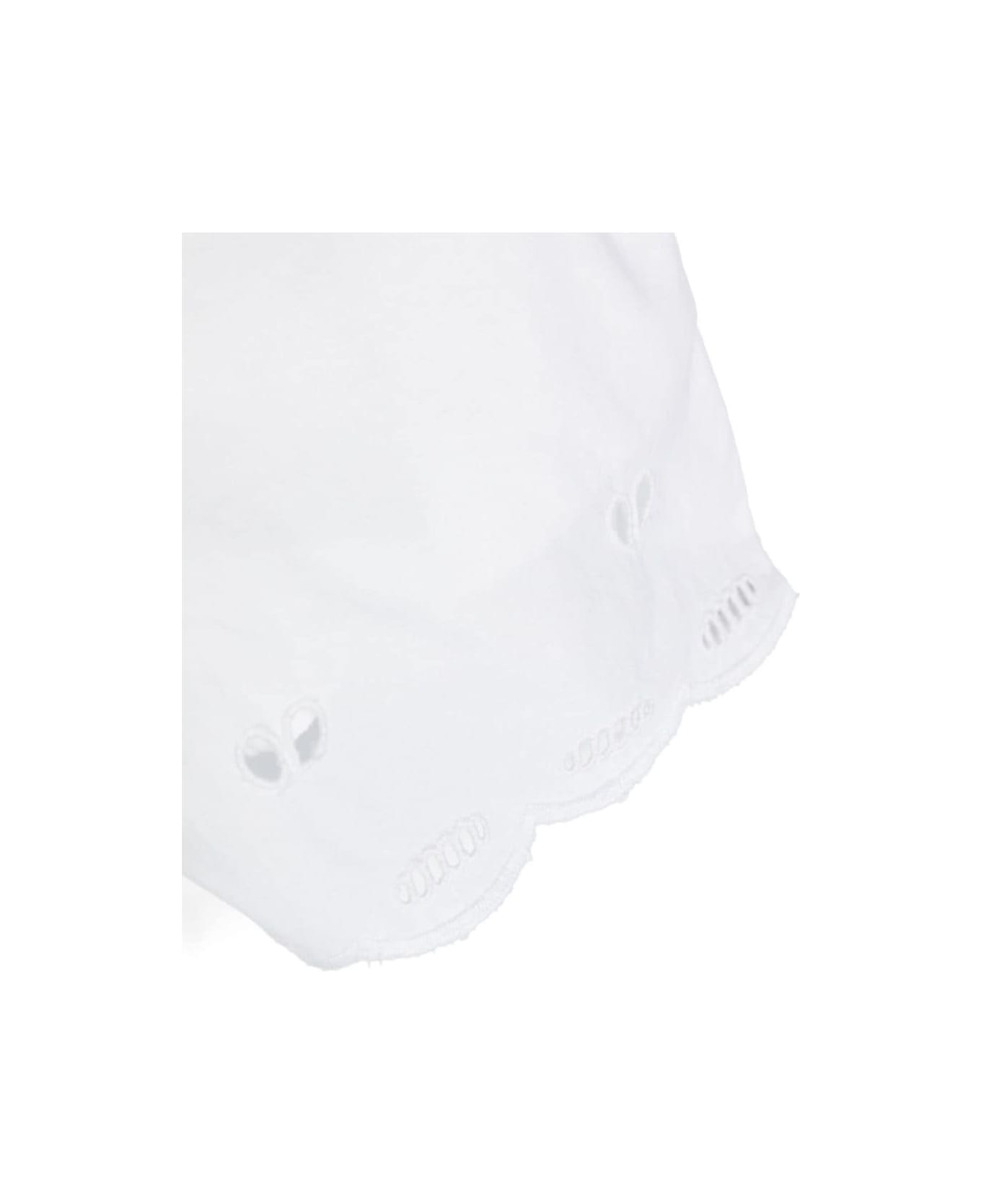 Stella McCartney Kids White Sangallo Cotton Shorts With Scalloped Hem - White