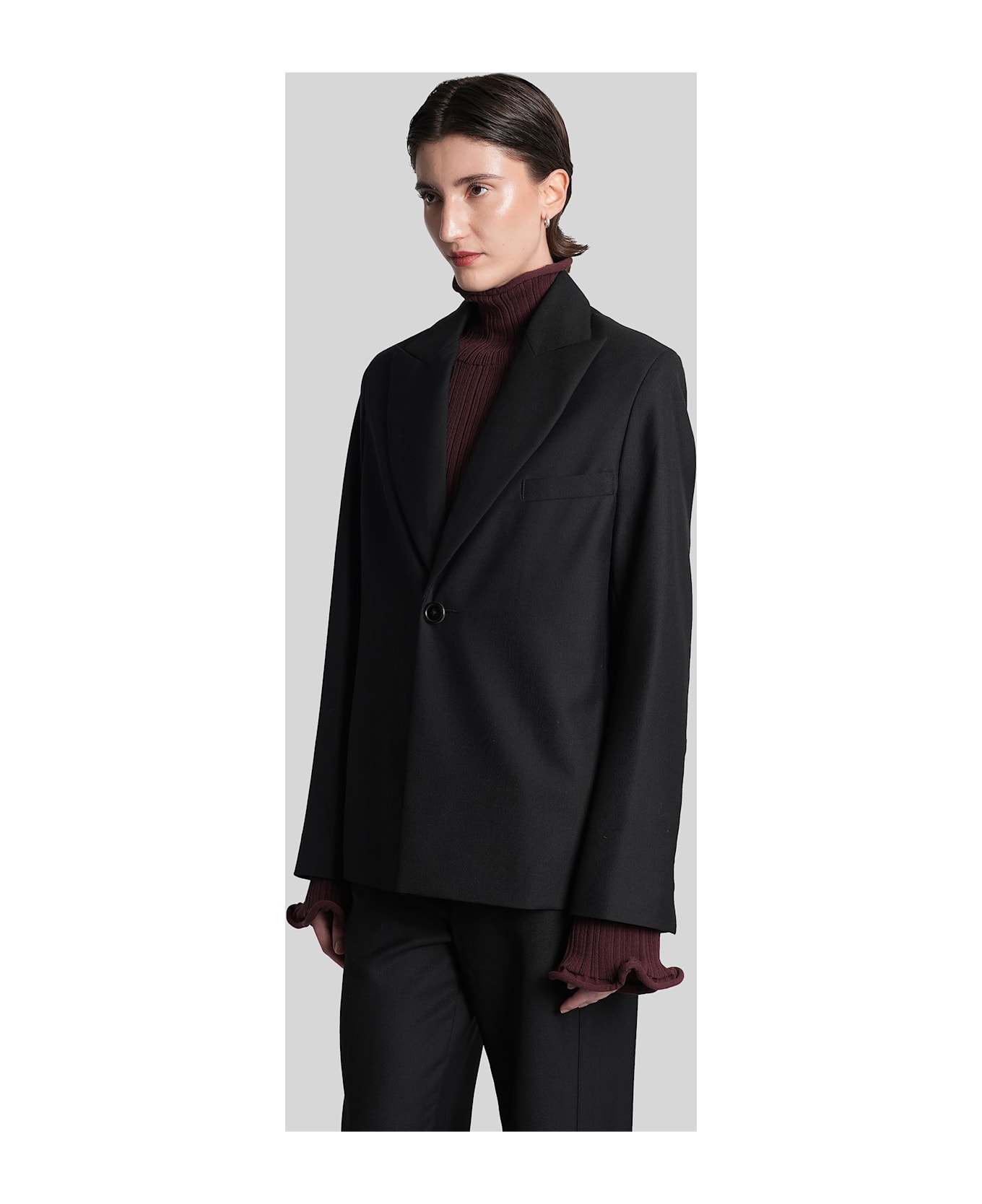 Séfr Leah Blazer In Black Polyester - black