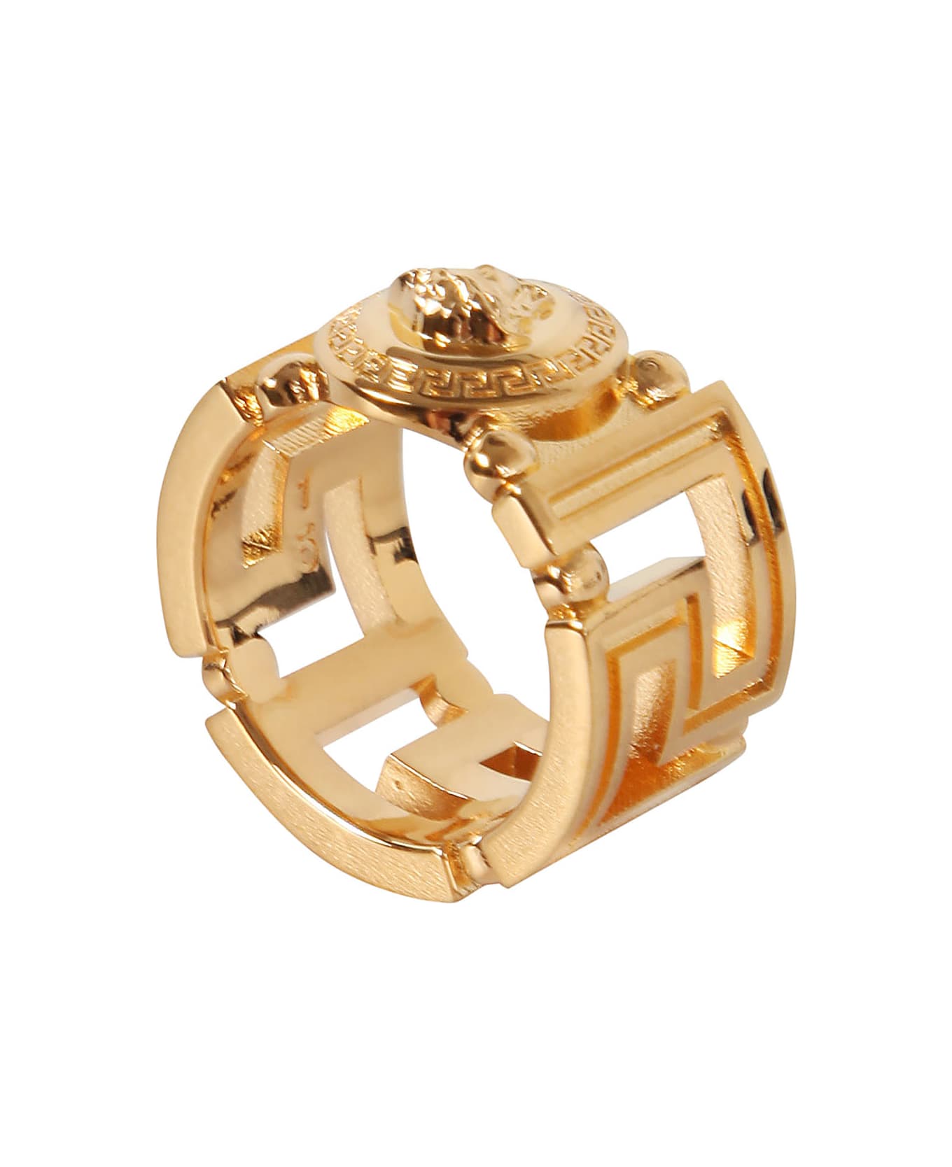 Versace Chain Logo Ring - Gold Versace