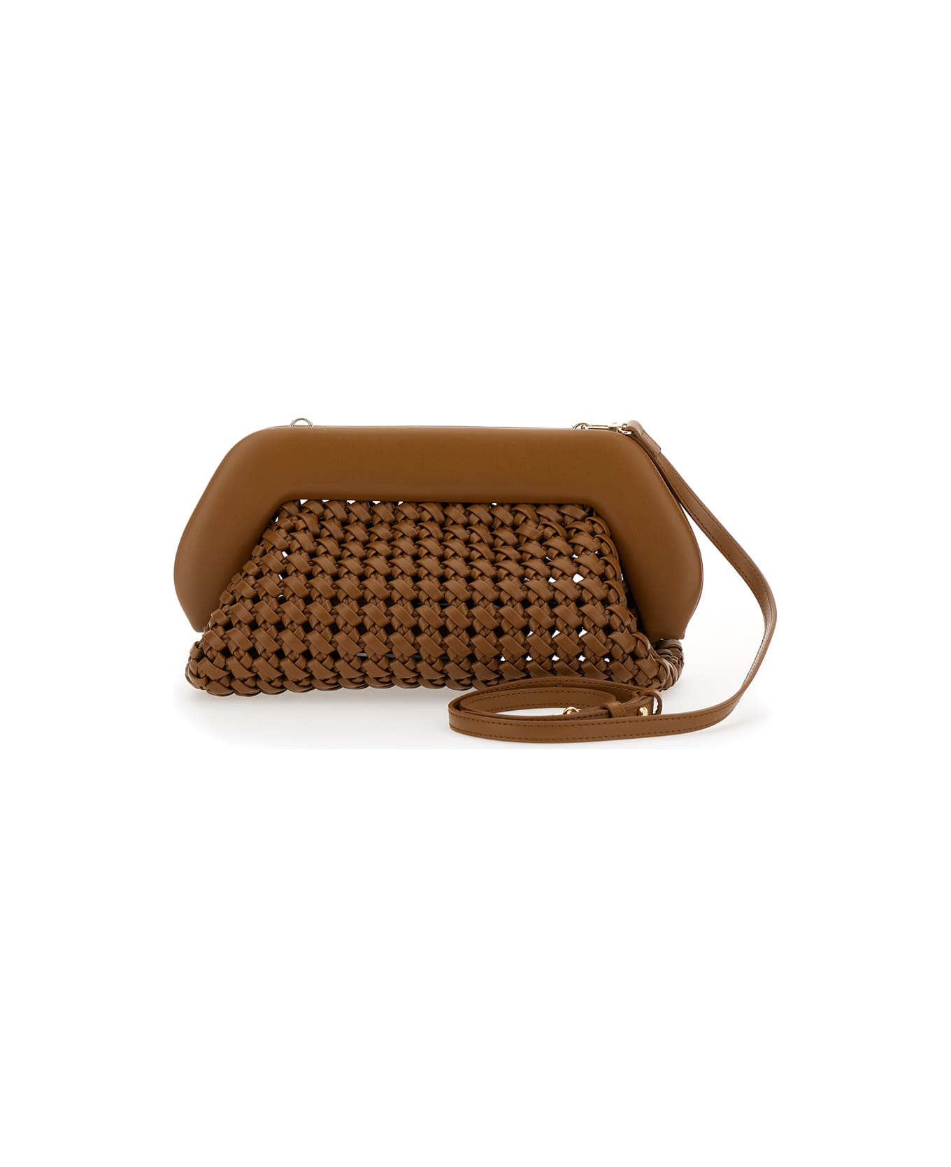 THEMOIRè 'bios Knots' Brown Clutch Bag With Braided Design In Eco Leather Woman - Brown