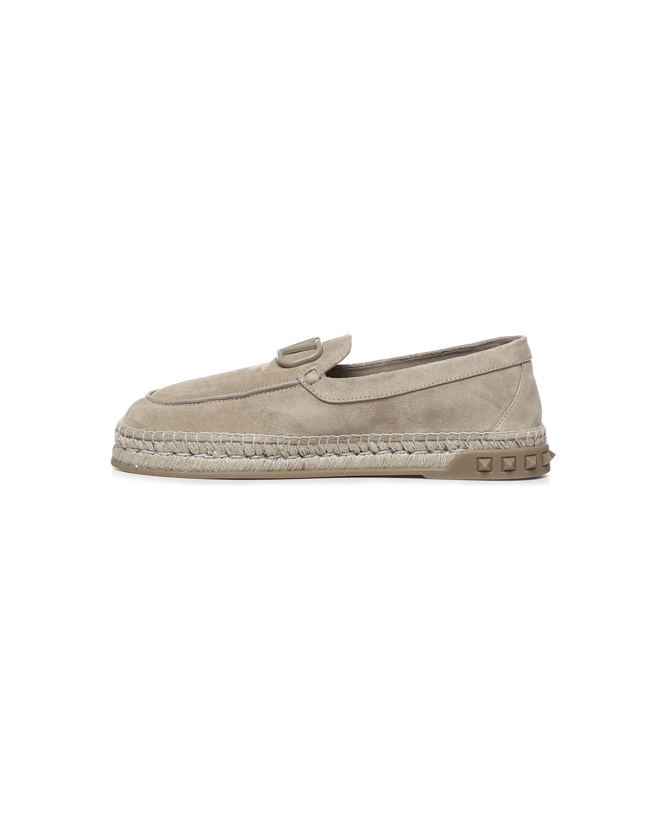 Valentino Garavani Leisure Flows Split-leather Espadrilles - DESERTBEIGE