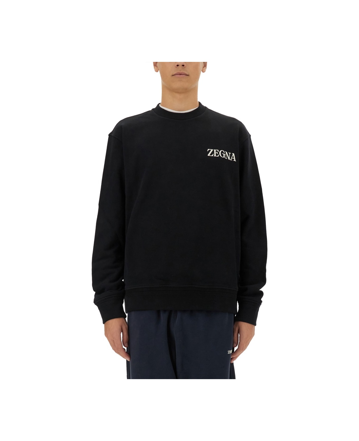 Zegna Cotton Sweatshirt - BLACK