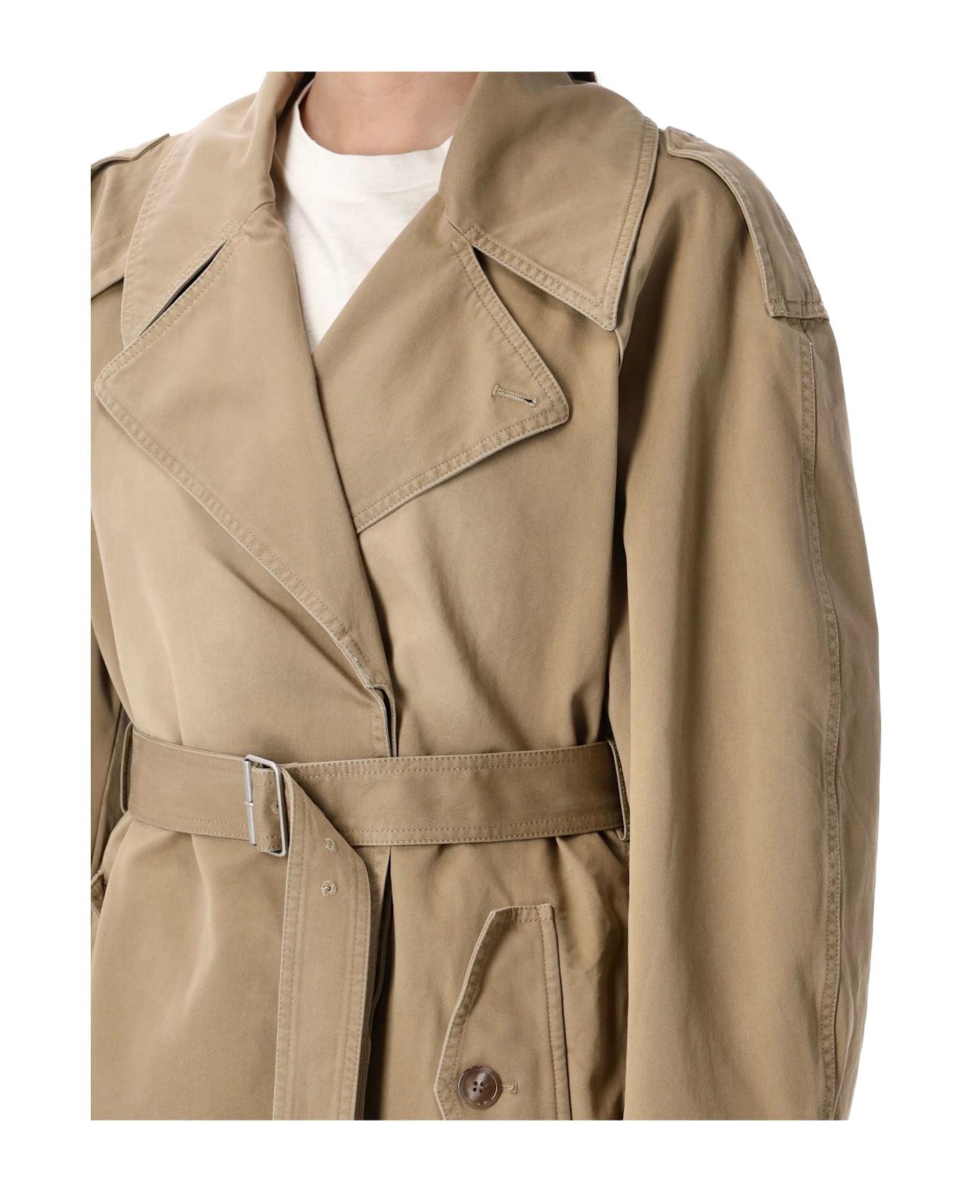 Acne Studios Belted Coat - MUSHROOM BEIGE