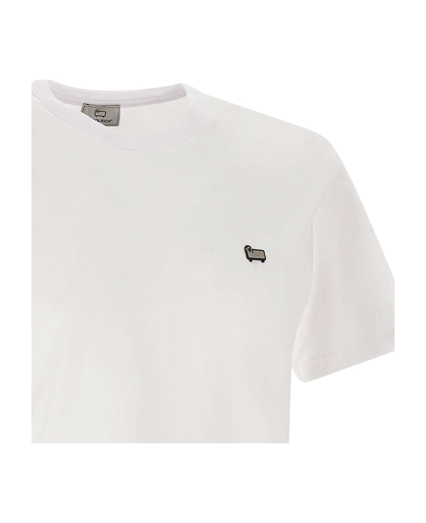 Woolrich Logo Embroidered Crewneck T-shirt - WHITE