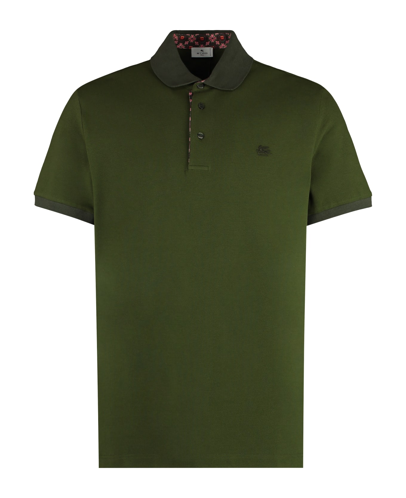 Etro Short Sleeve Cotton Polo Shirt - green