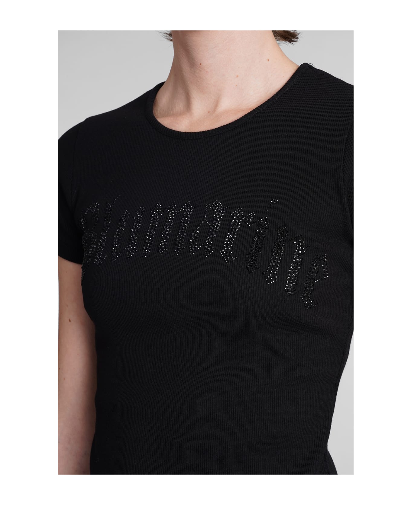 Blumarine T-shirt In Black Cotton - Black Tシャツ
