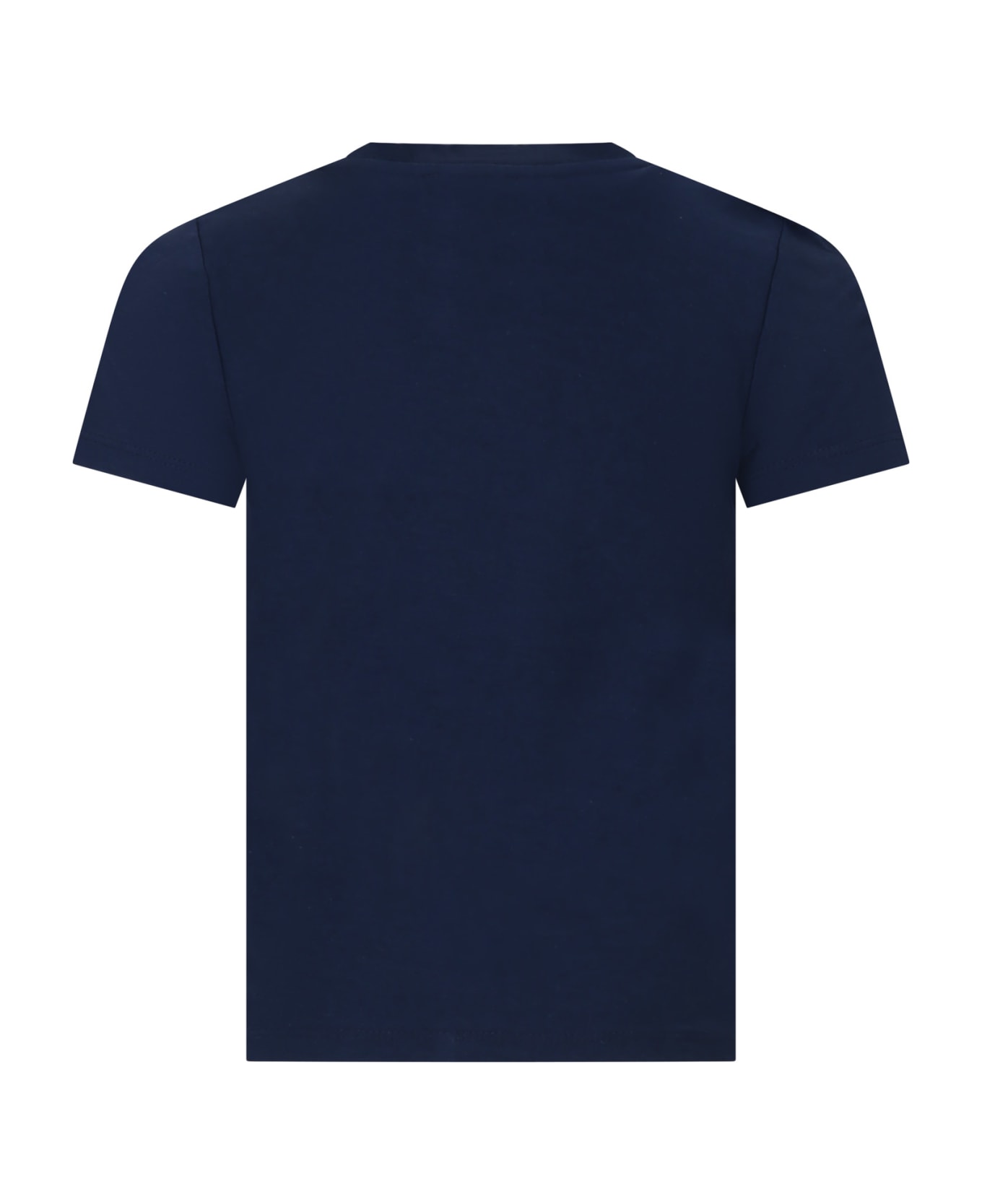 Kenzo Kids Blue T-shirt For Boy With Print And Logo - Blu