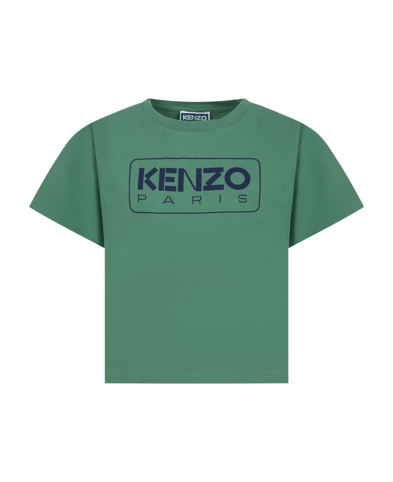 Kenzo Kids Green T-shirt For Kids With Logo - F Mint Green