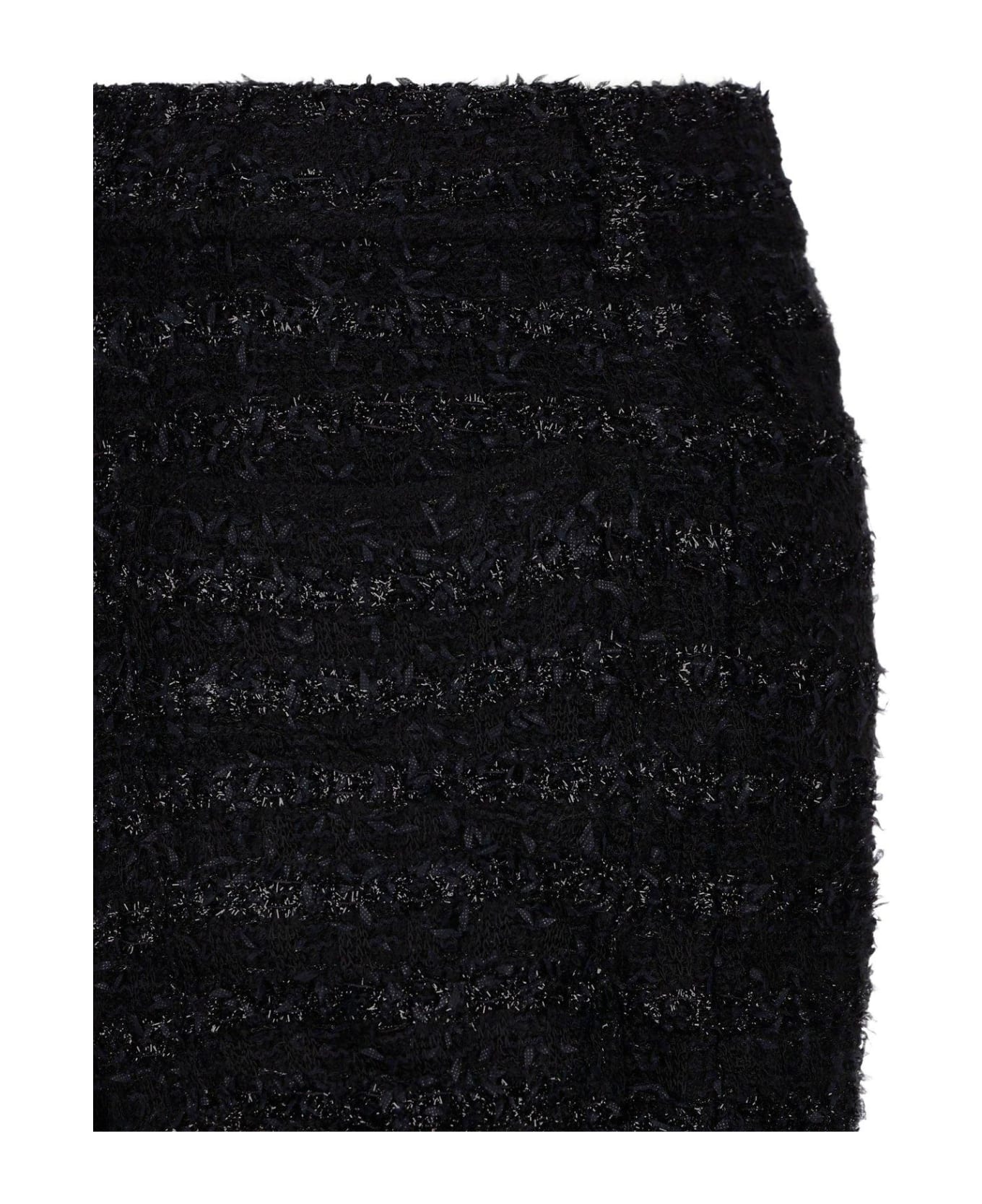 Balenciaga Tweed Metallic Thread Trousers - Black ボトムス