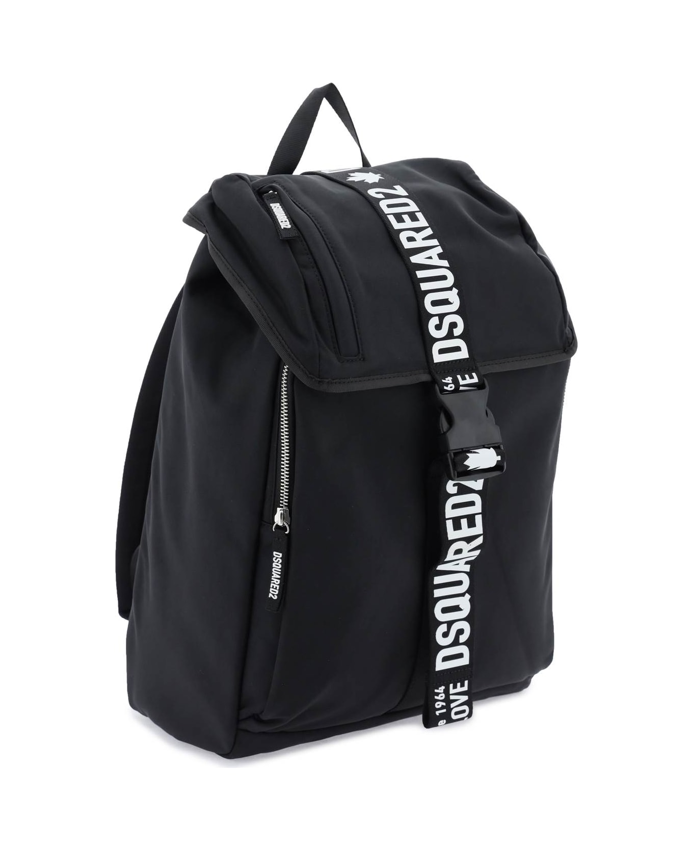 Dsquared2 Made With Love Buckled Backpack - BLACK (Black)