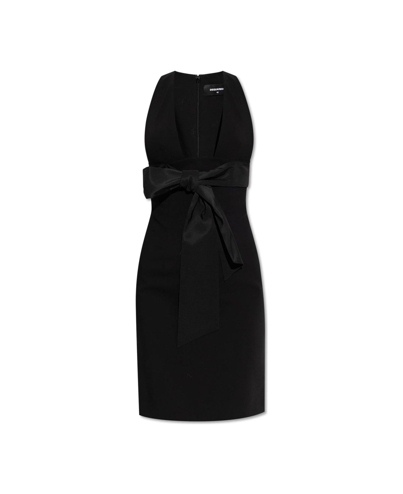 Dsquared2 Bow-embellished Sleeveless Mini Dress - Black