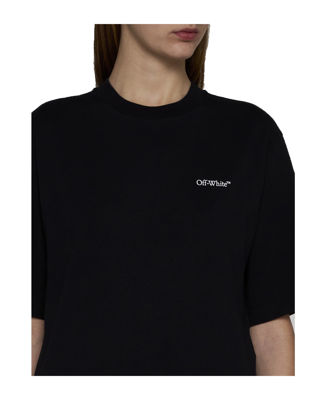 Off-White Logo Printed Crewneck T-shirt - Black Multicolor