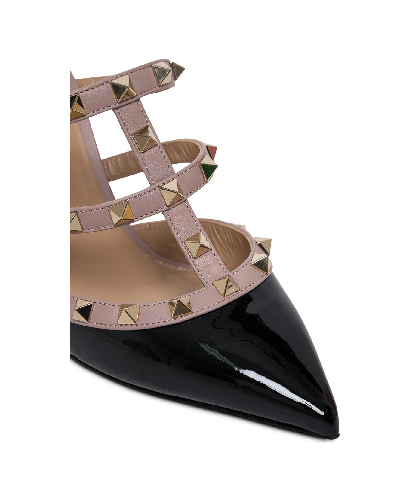 Valentino Garavani Rockstud  Pink And Black Mules - Black