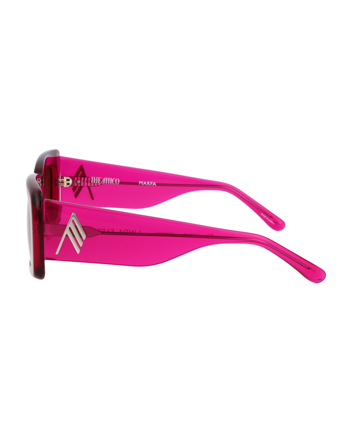 The Attico Marfa Sunglasses - MAROON/SILVER/RED サングラス