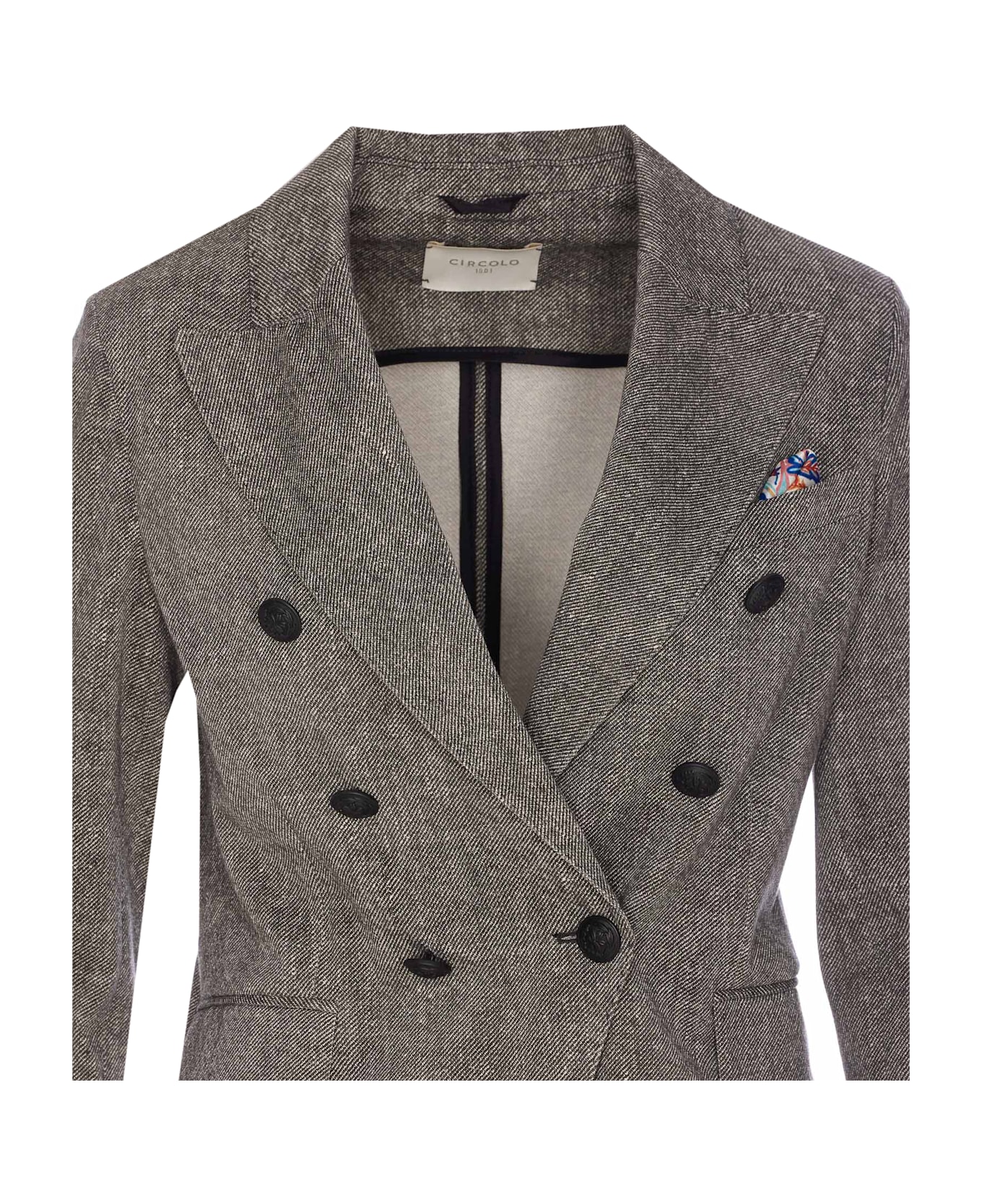Circolo 1901 Double Breasted Buttons Closure Jacket - Grey